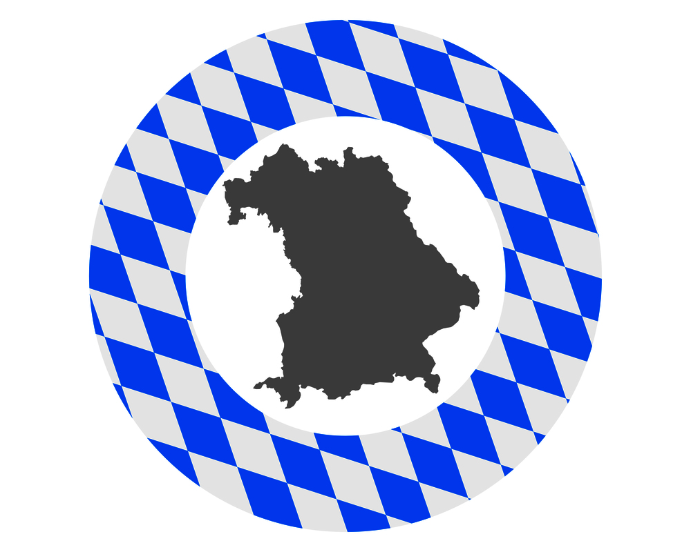 Bavarian flag and map