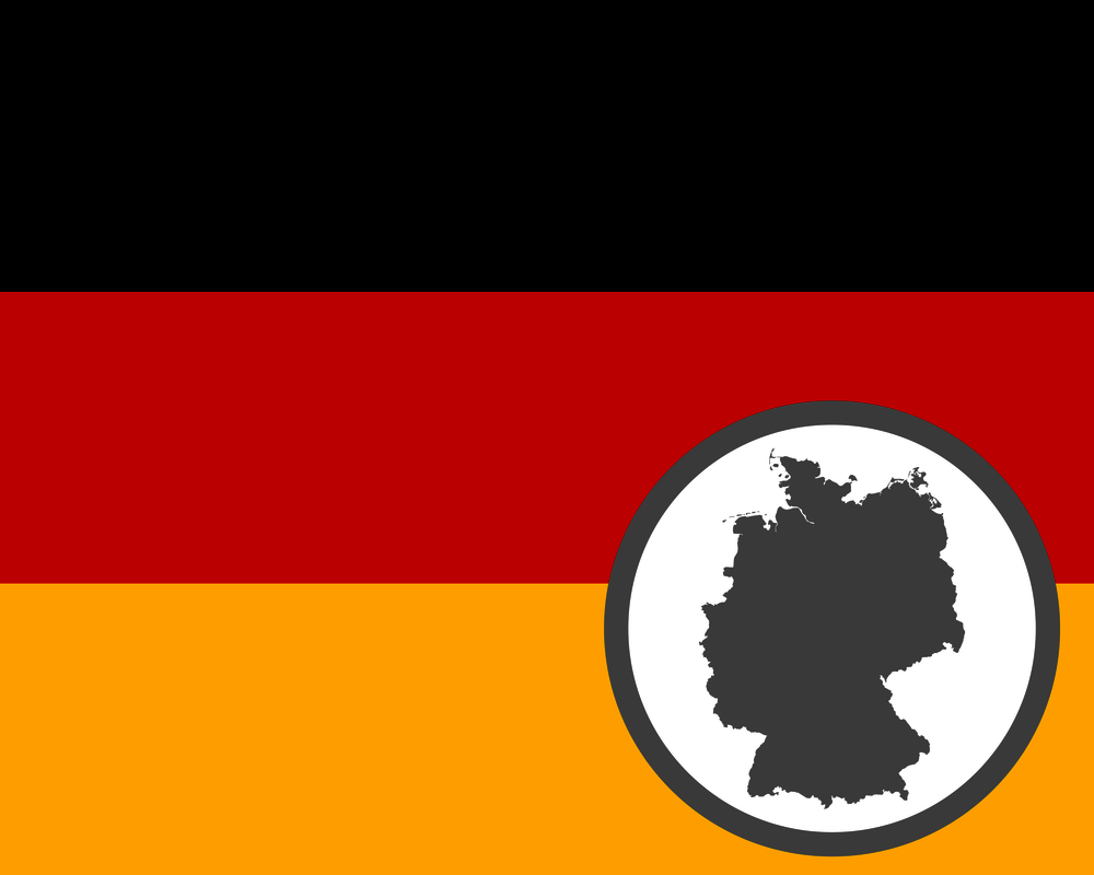 German flag and map
