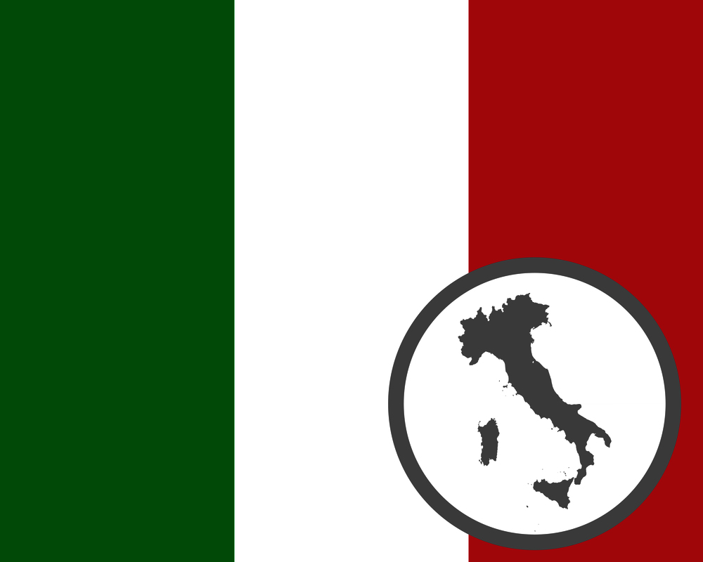Italian flag and map