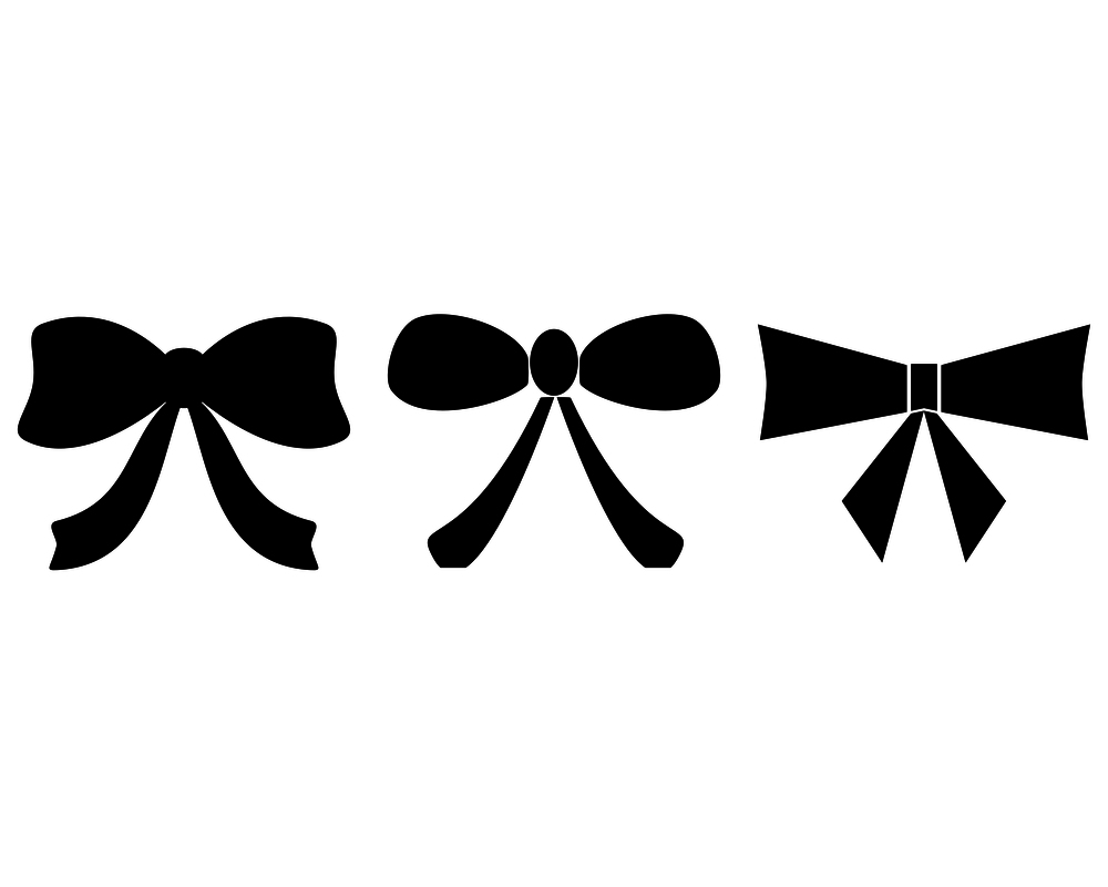 Bows on white background