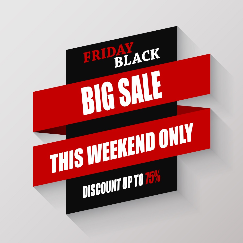 Vector illustration of Black friday sale discount banner