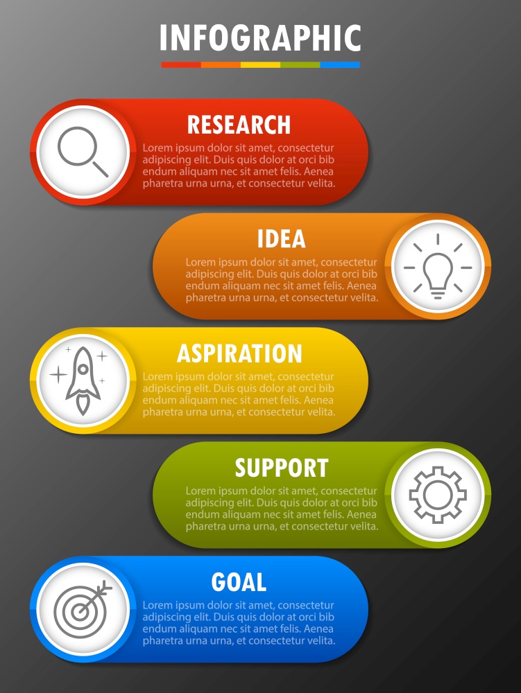 Infographics for modern business concept with 5 options