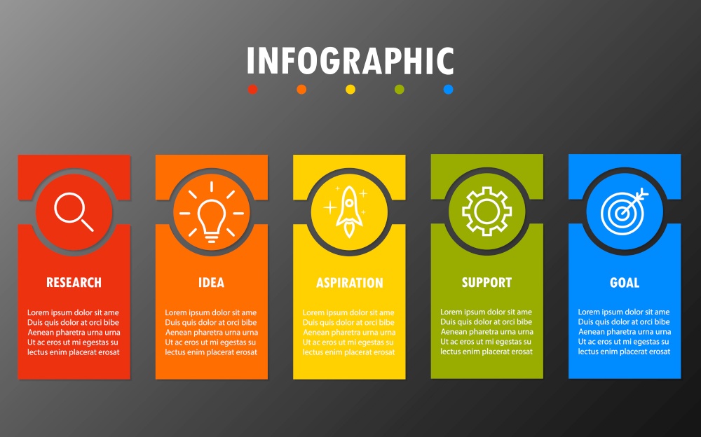 Infographic design of 5 options