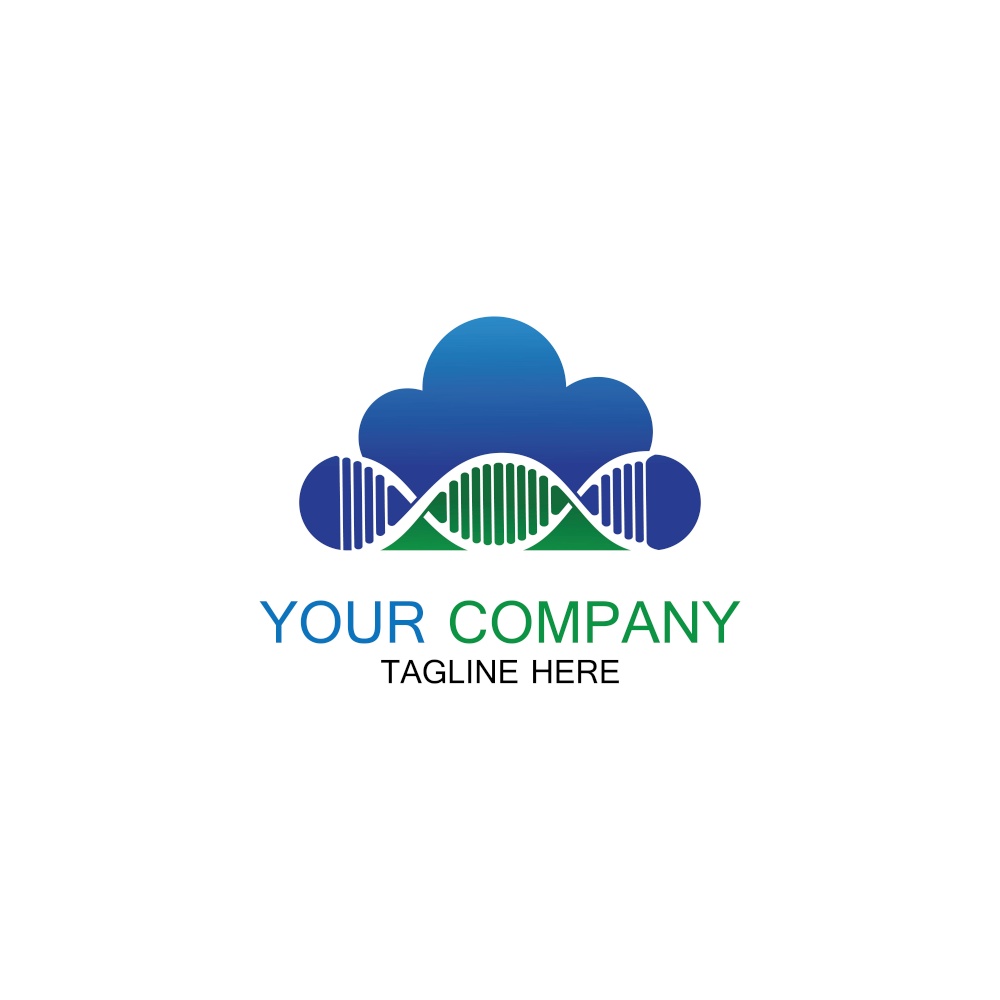 DNA Cloud logo vector design template-vector