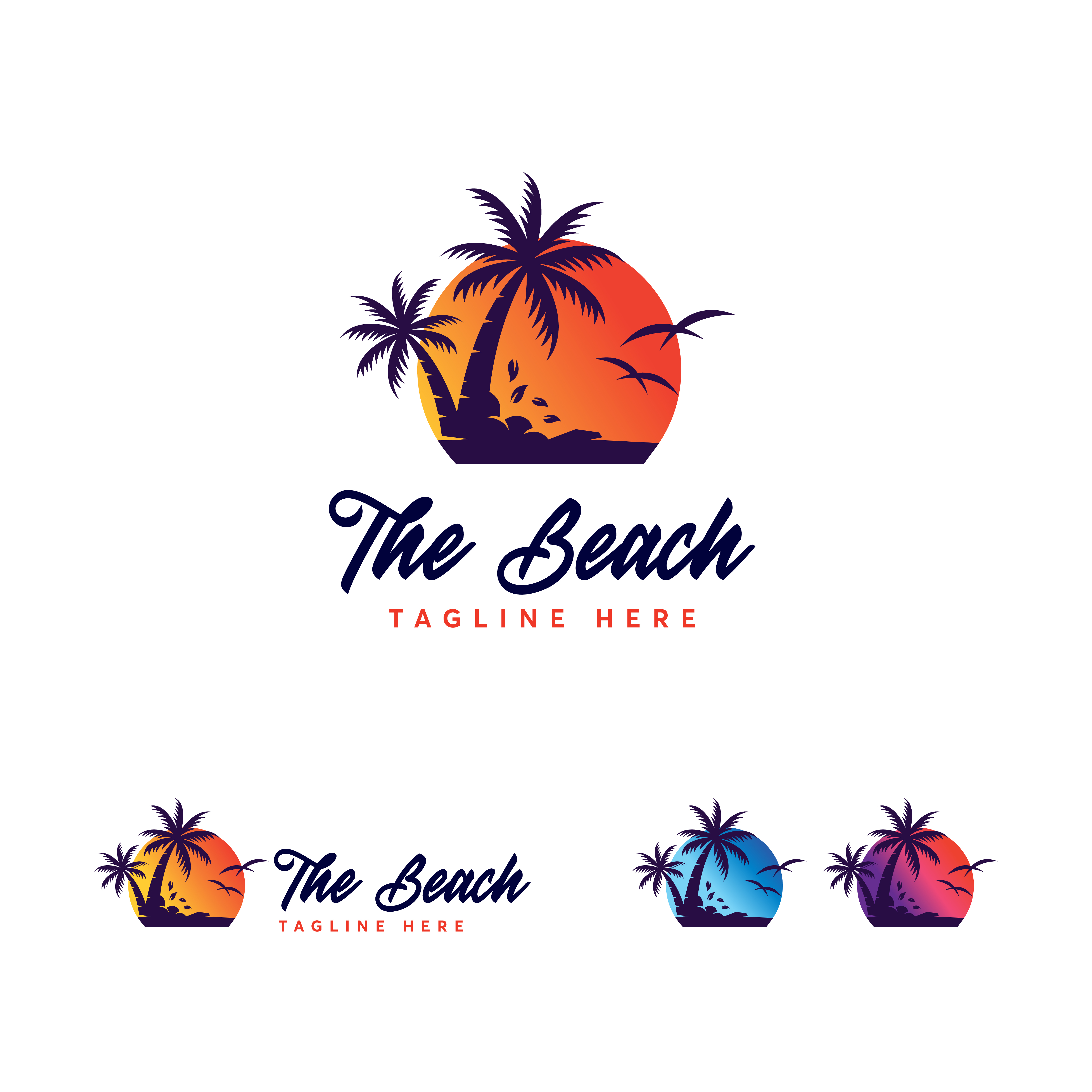 Beach Summer Logo Design Vector Template Modern And Minimalism