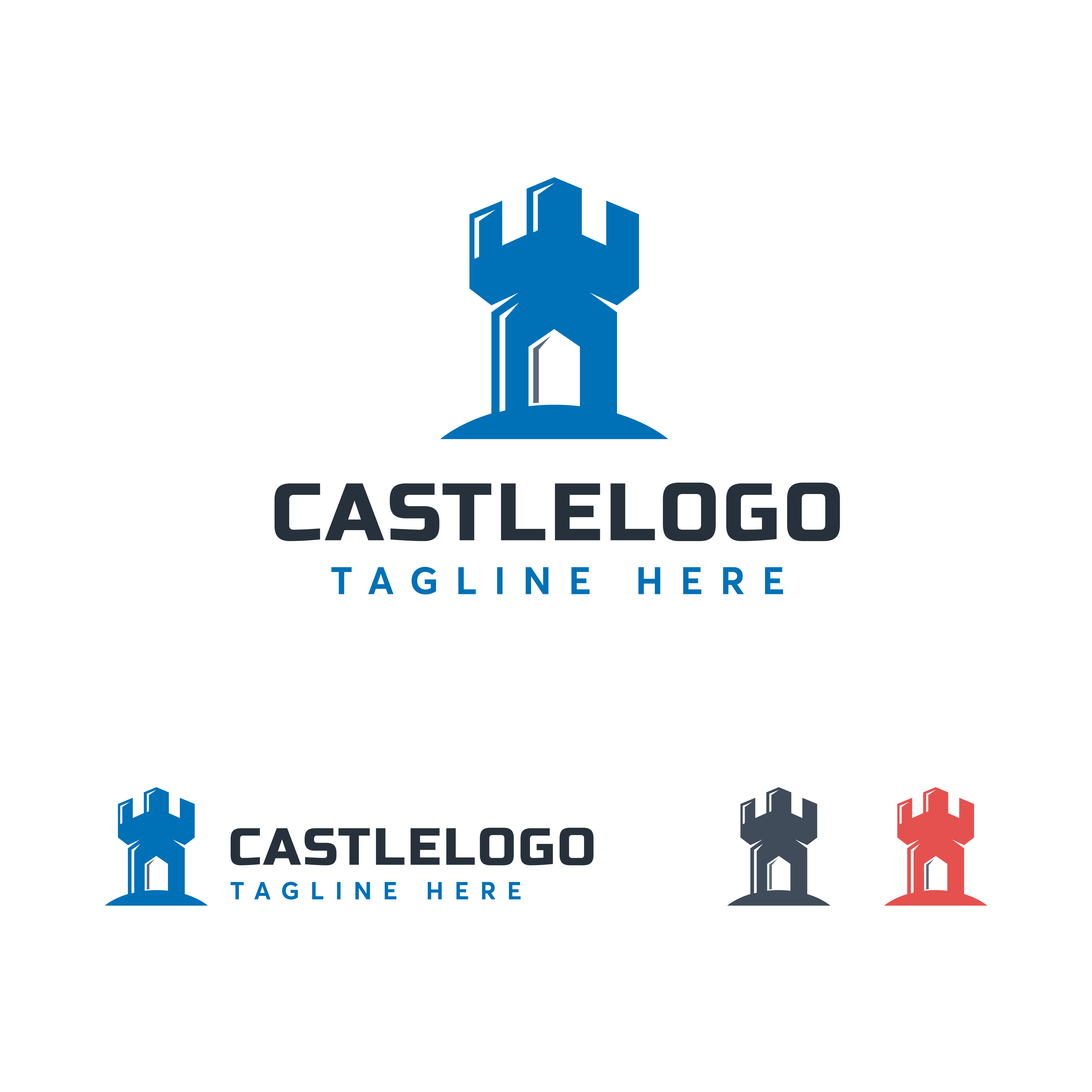 Castle Logo Design Vector Template Modern And Minimalism