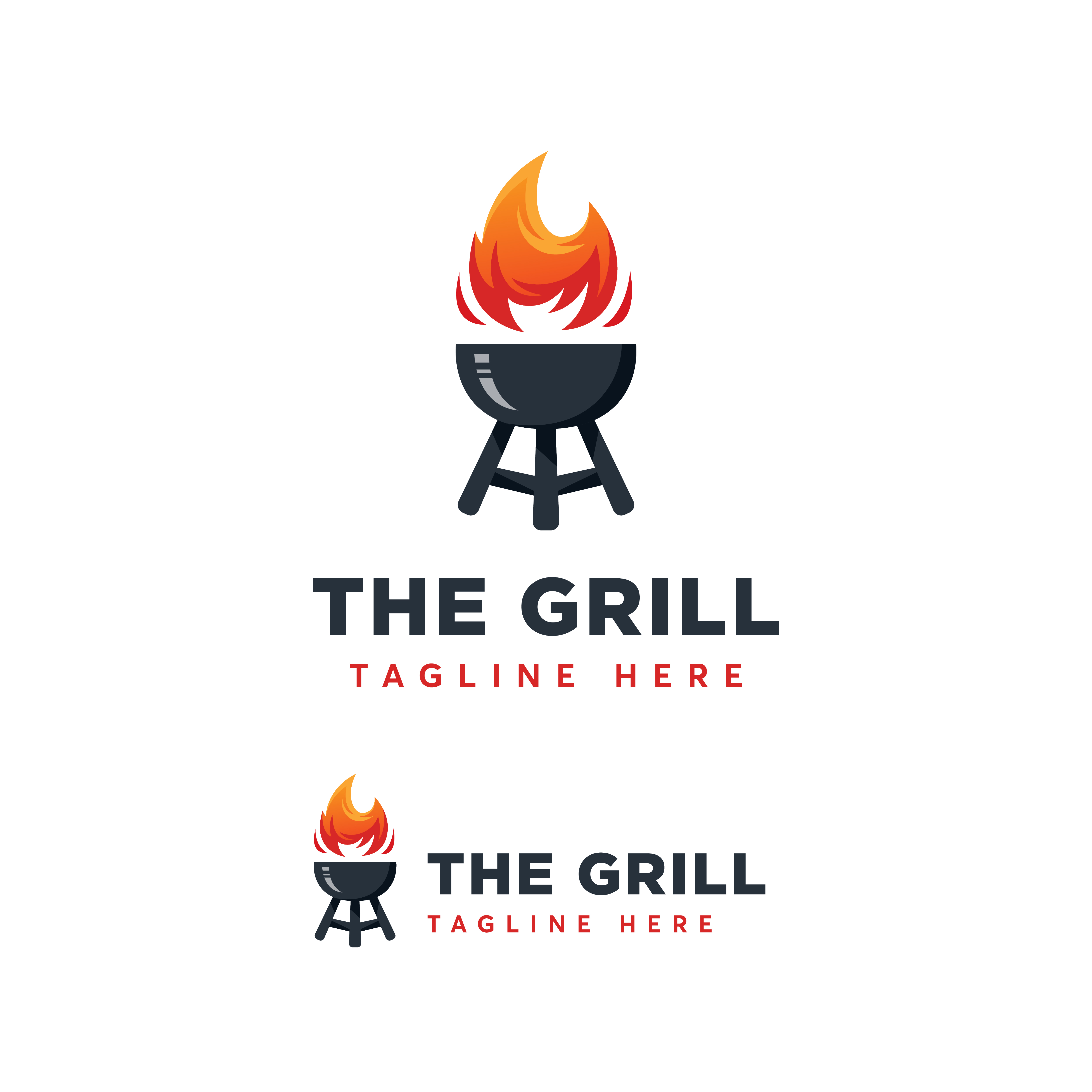 Grill Logo Design Vector Template Modern And Minimalism