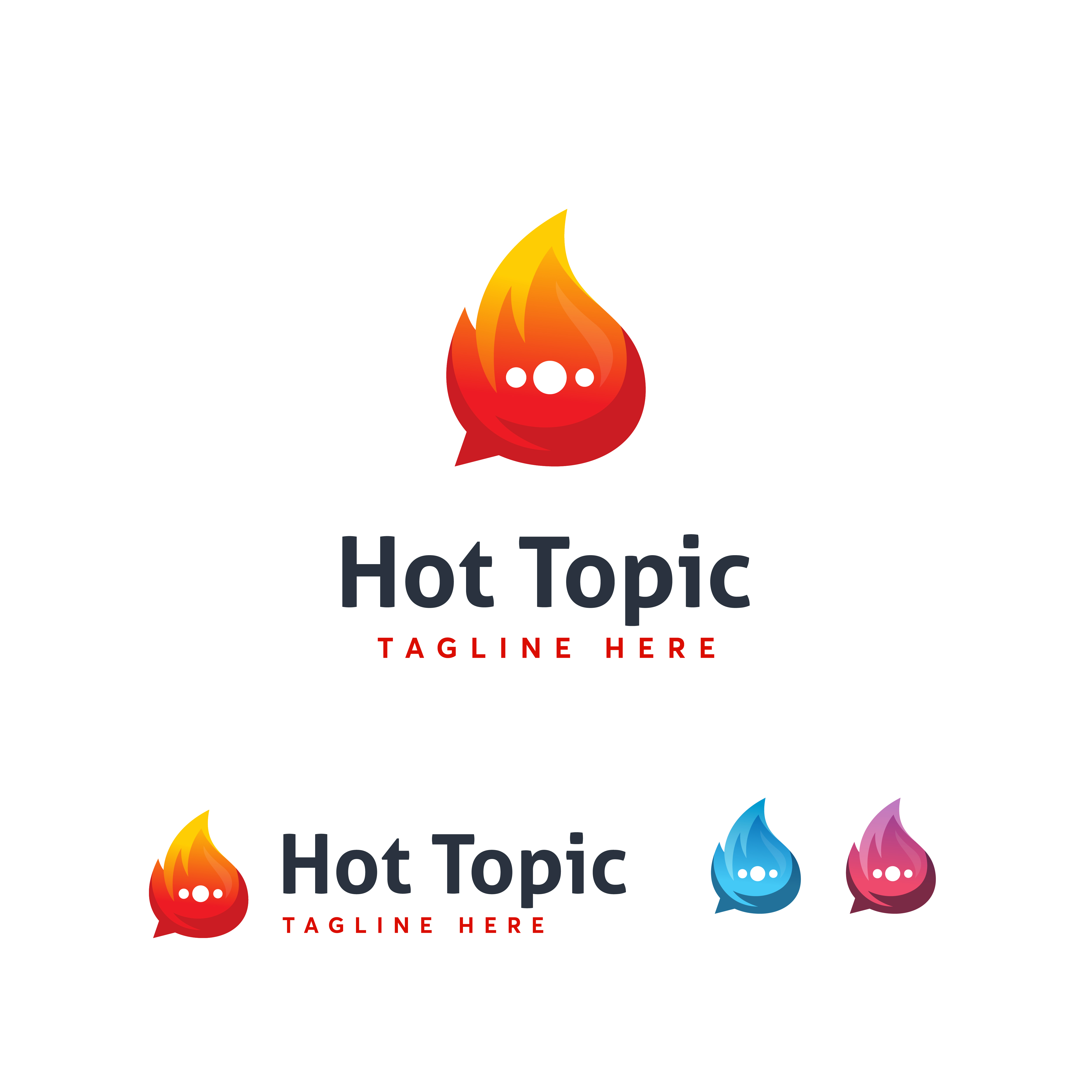 Hot Topic Logo Design Vector Template Modern And Minimalism
