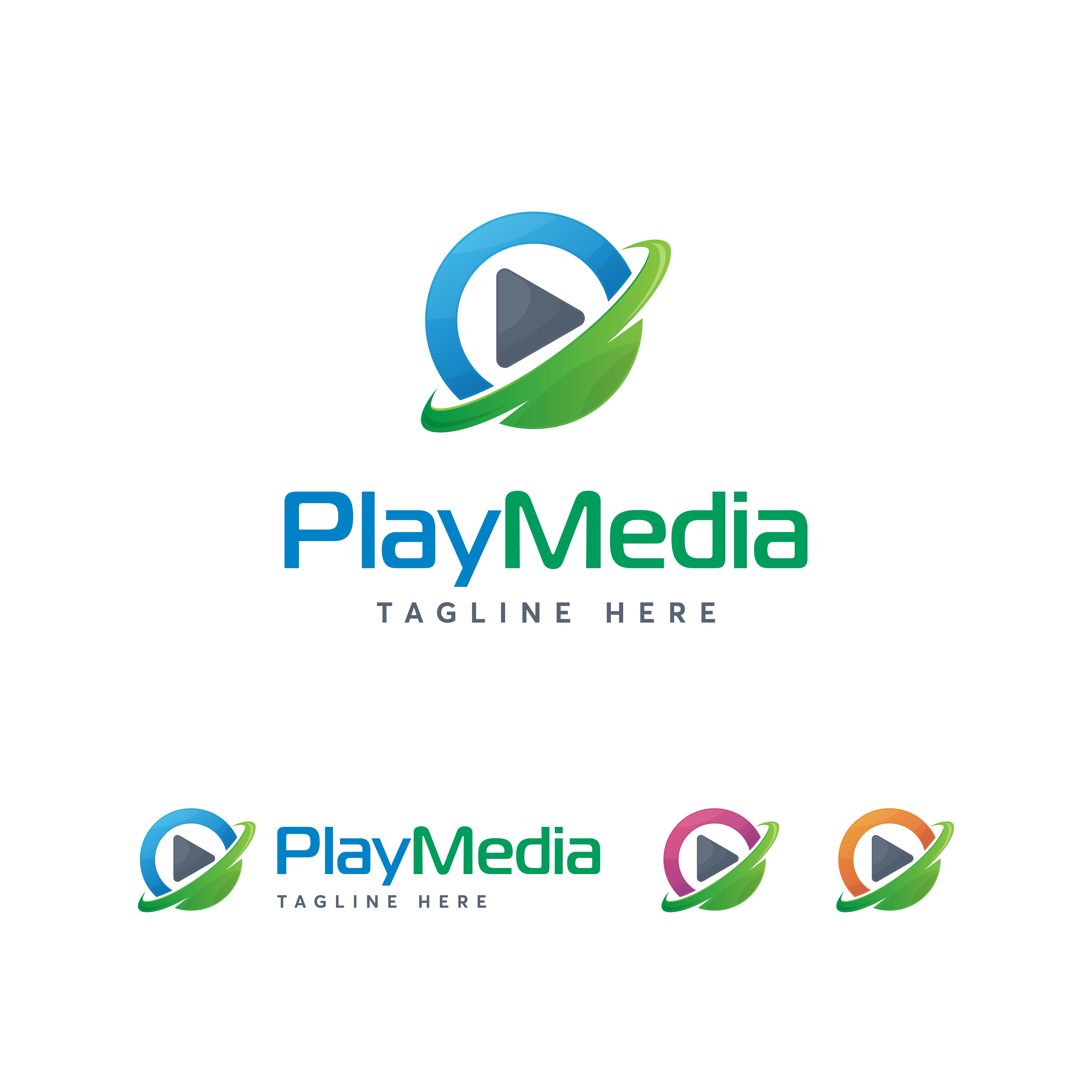Play Media Logo Design Vector Template Modern And Minimalism