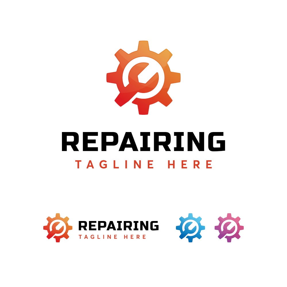 Repair Gear Logo Design Vector Template Modern And Minimalism