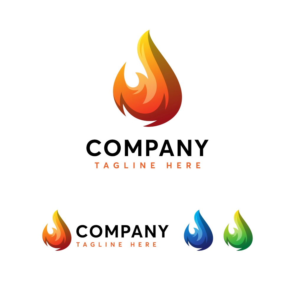 Fire Logo Design Vector Template Modern And Minimalism