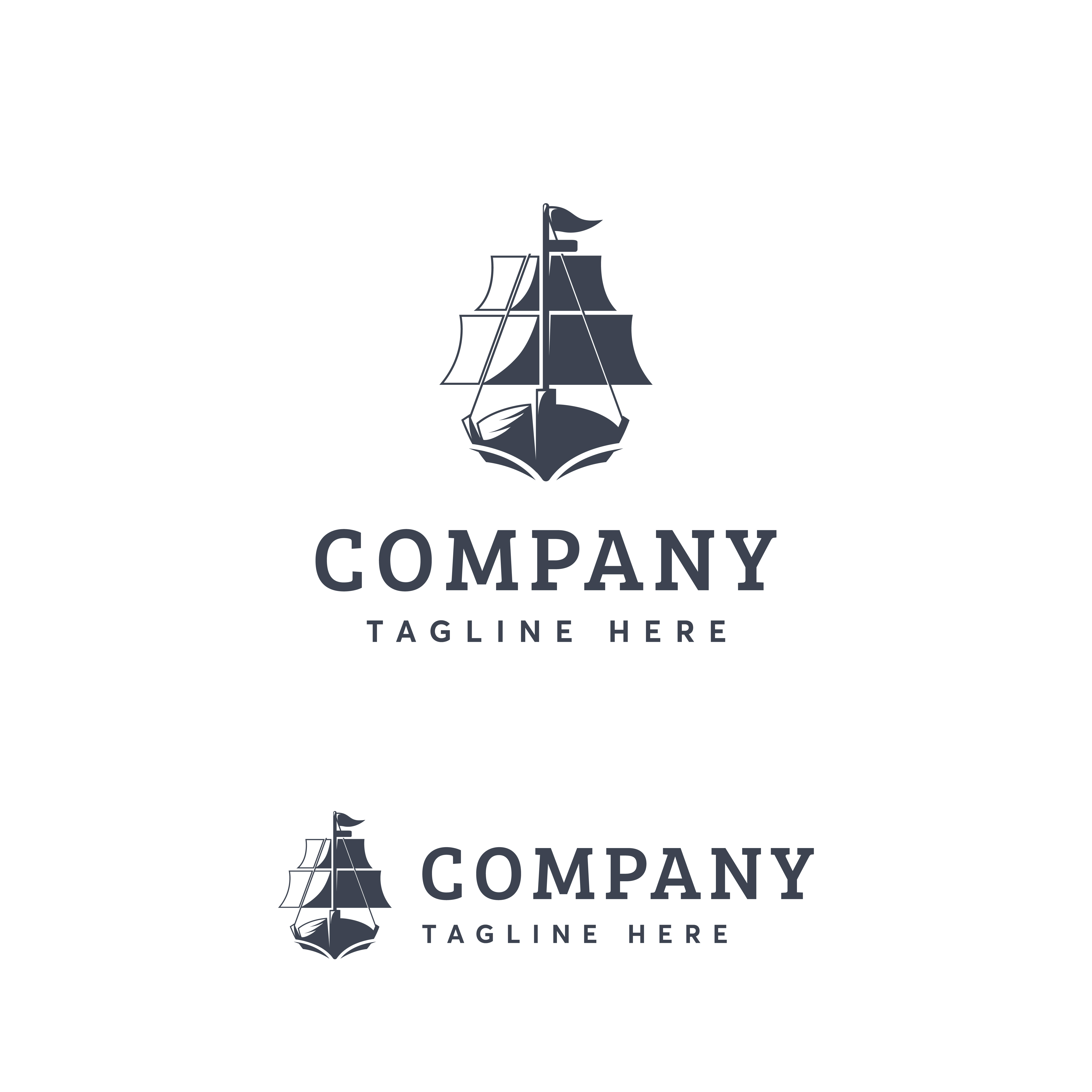 Ship Logo Design Vector Template Modern And Minimalism