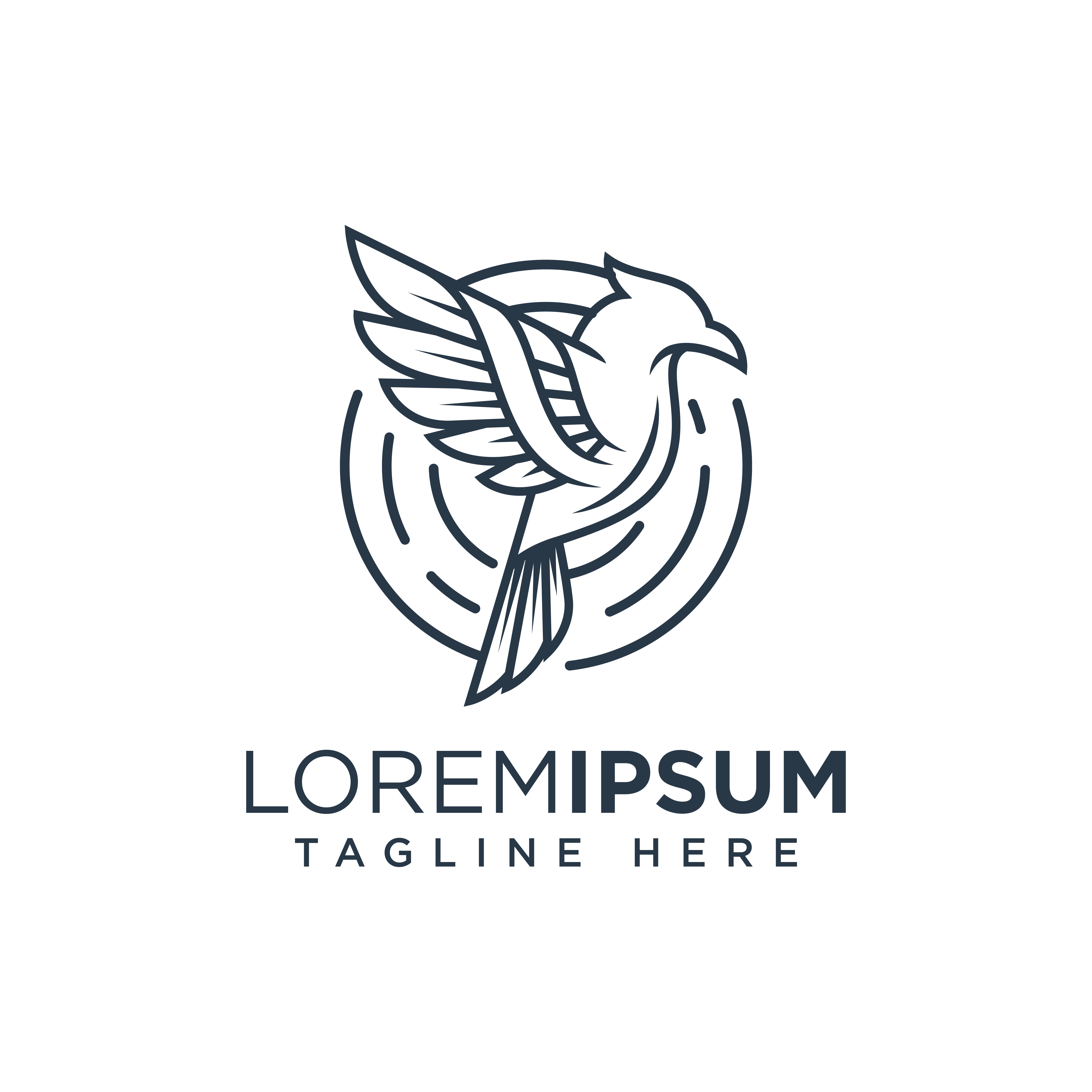 Bird Line Logo Design Vector Template Modern And Minimalism