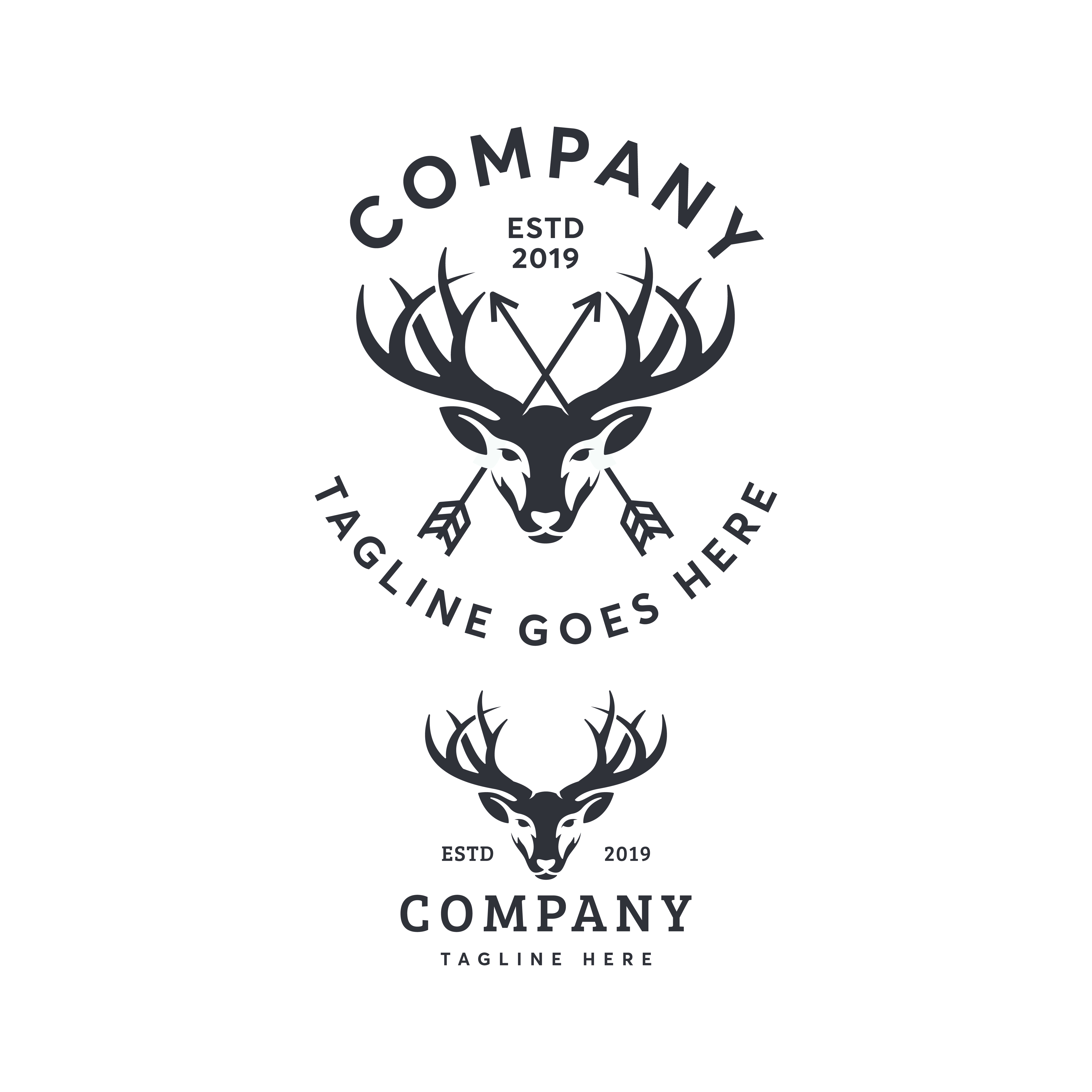 Deer line Logo Design Vector Template Modern And Minimalism
