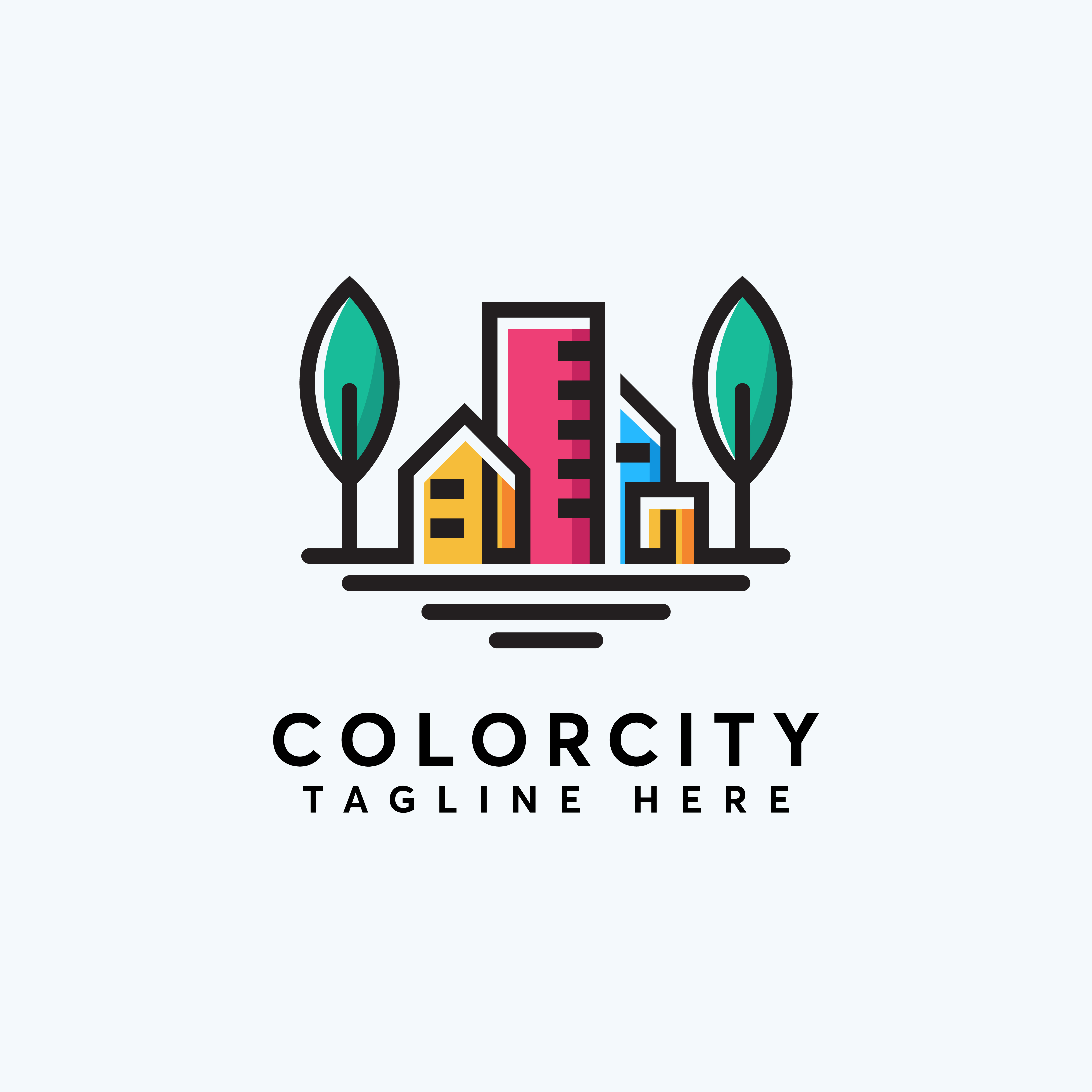 Color City Logo Design Vector Template Modern And Minimalism