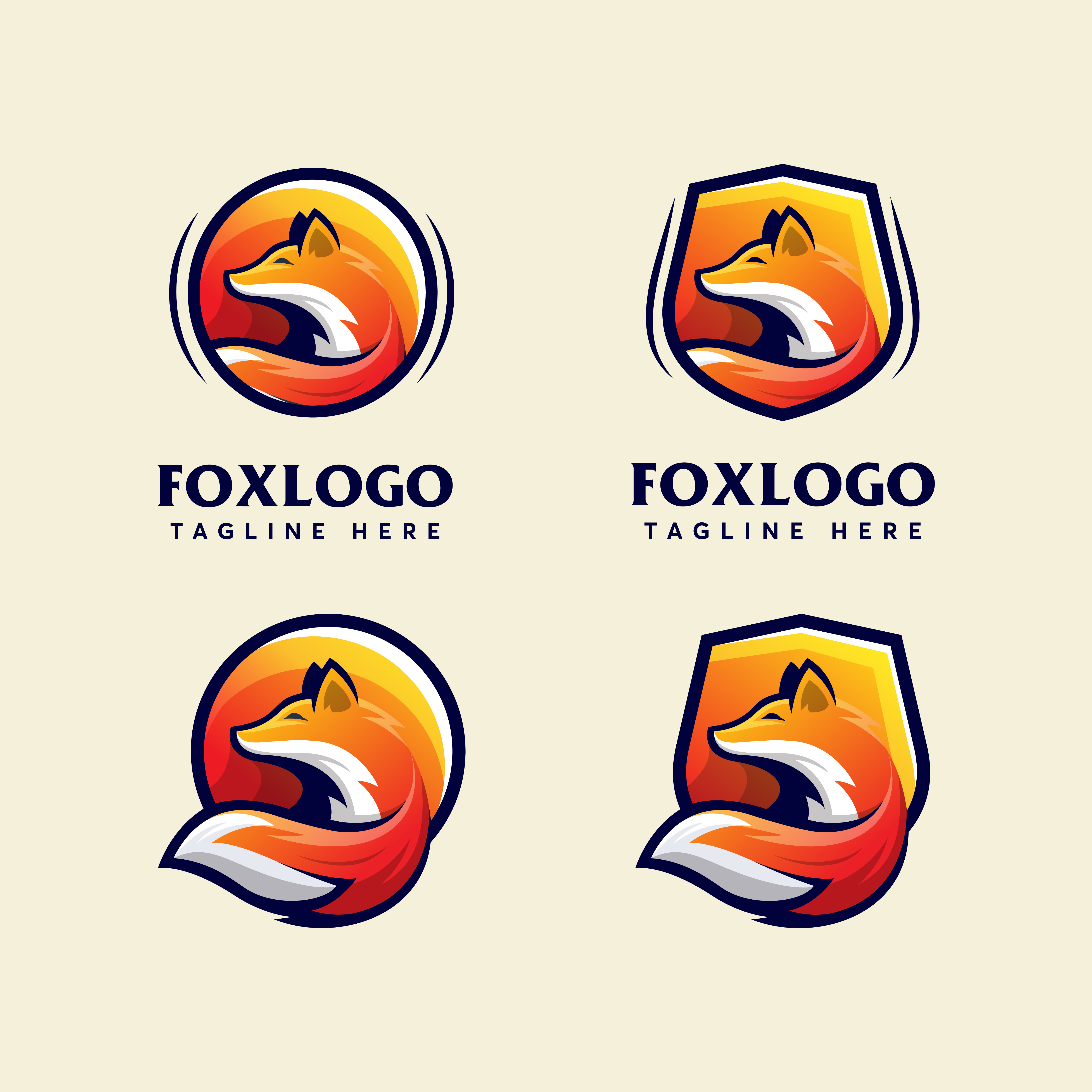 Fox  Logo Design Vector Template Modern And Minimalism