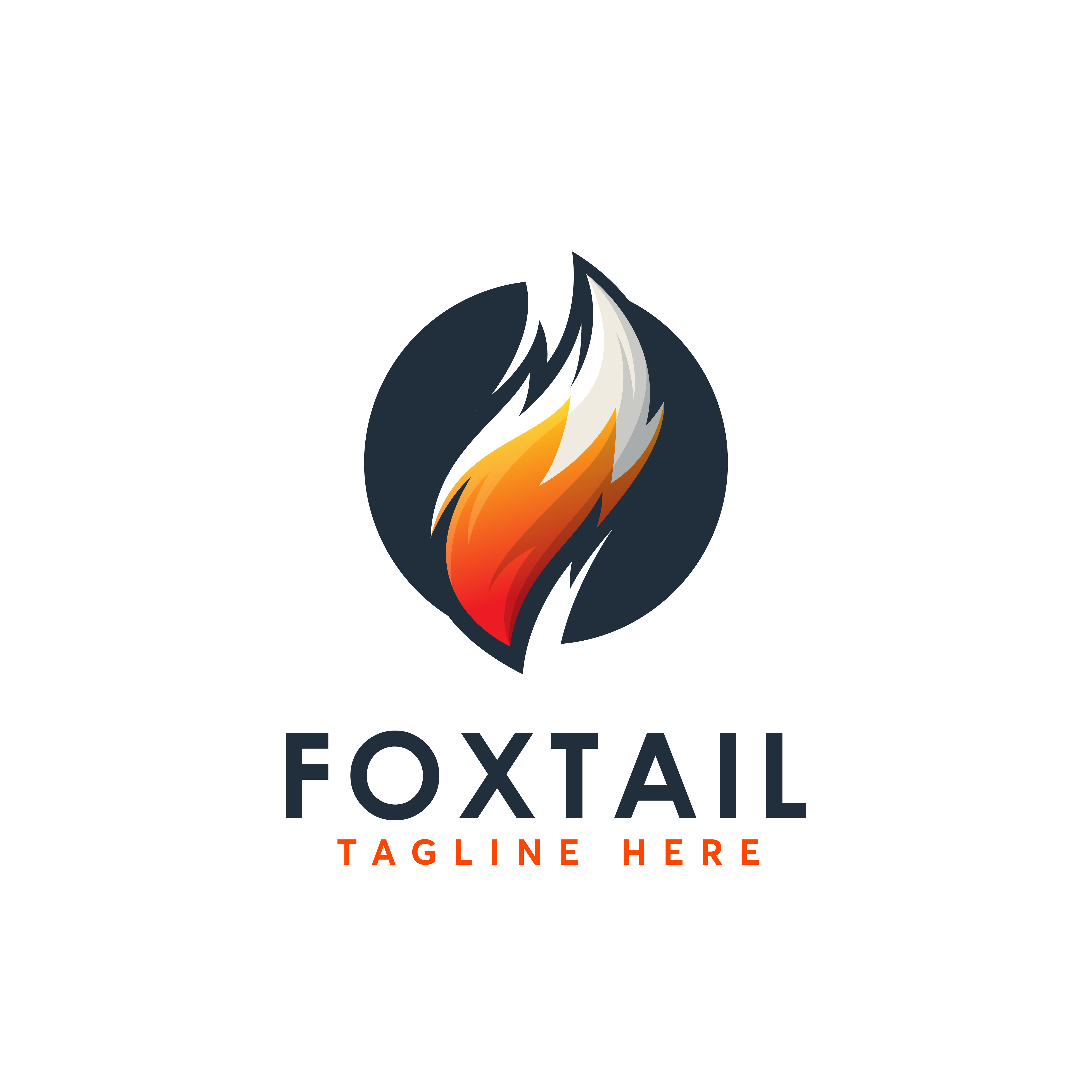 Fox Tail Logo Design Vector Template Modern And Minimalism