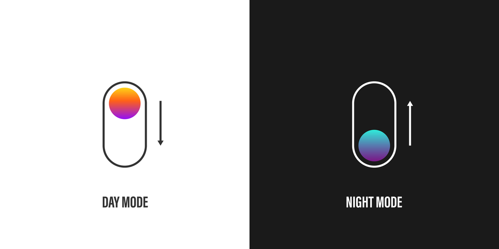 Day and Night Mode. Dark mode icon concept. App interface design concept. Dark mode switch icon. Vector illustration