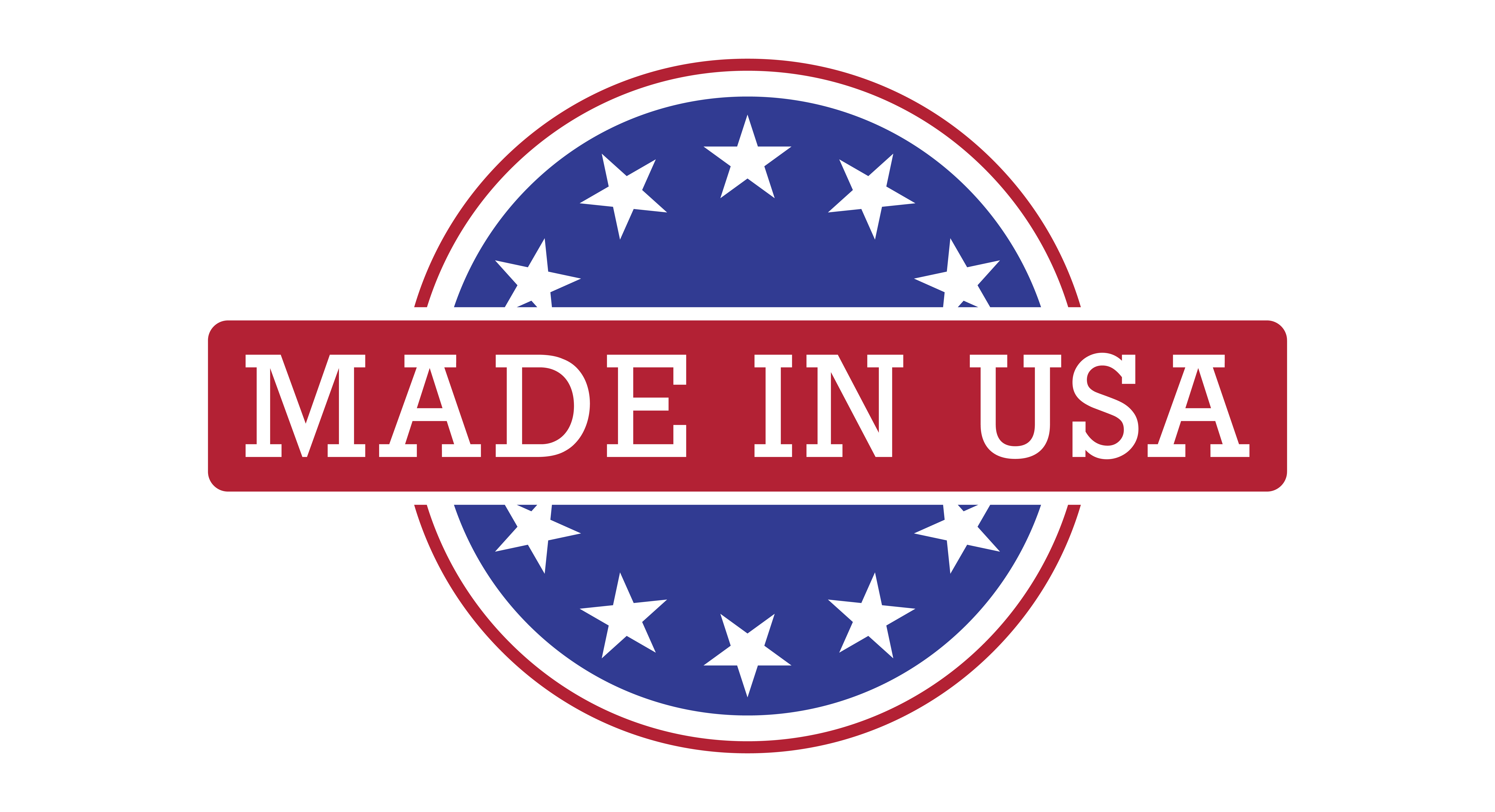 Made in USA round badge. Flat style vector illustration.. Made in USA round badge. Vector illustration