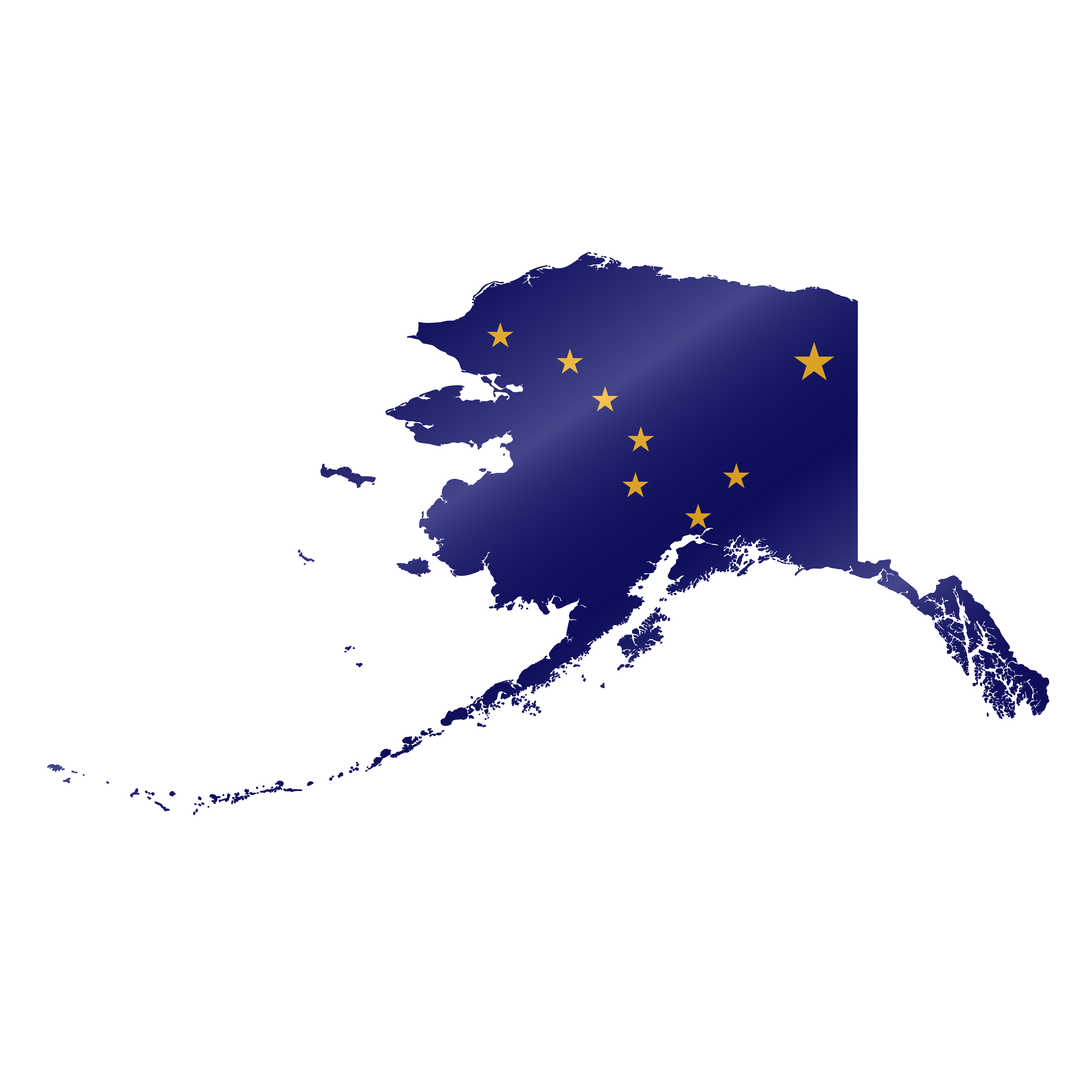 Detailed waving flag map of Alaska. Vector map with masked flag.. Waving flag map of Alaska. Vector illustration