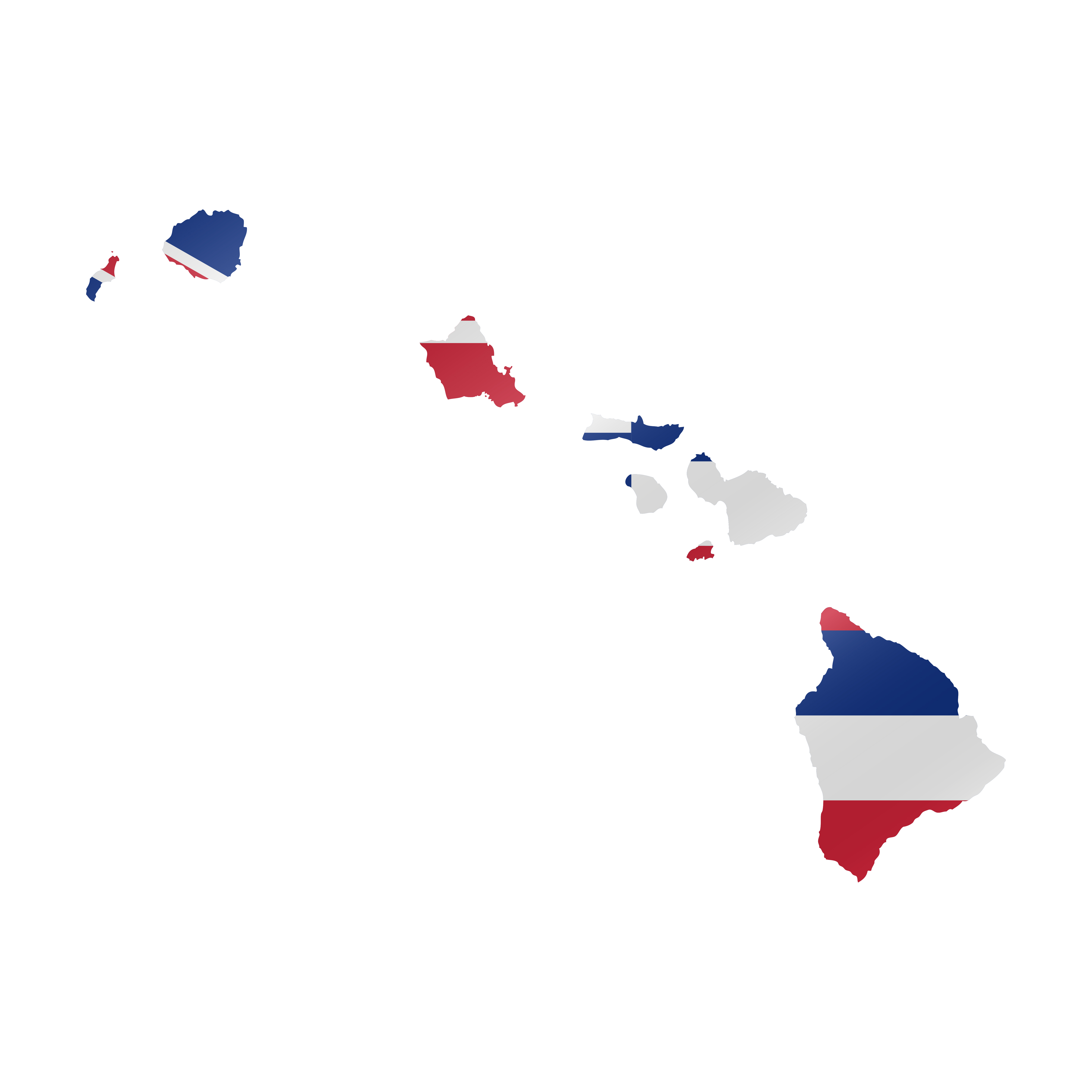 Detailed waving flag map of Hawaii. Vector map with masked flag.. Waving flag map of Hawaii. Vector illustration