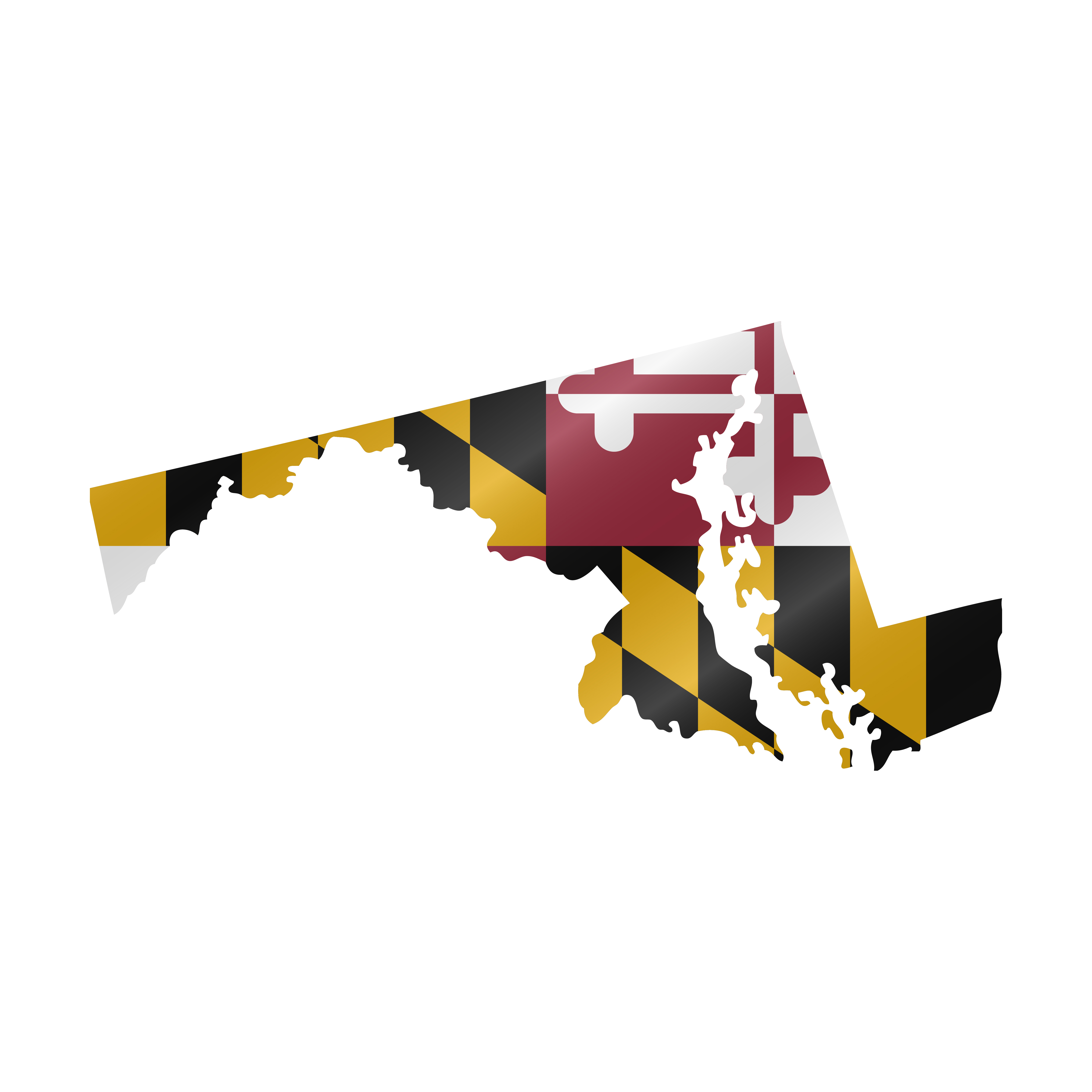 Detailed waving flag map of Maryland. Vector map with masked flag.. Waving flag map of Maryland. Vector illustration