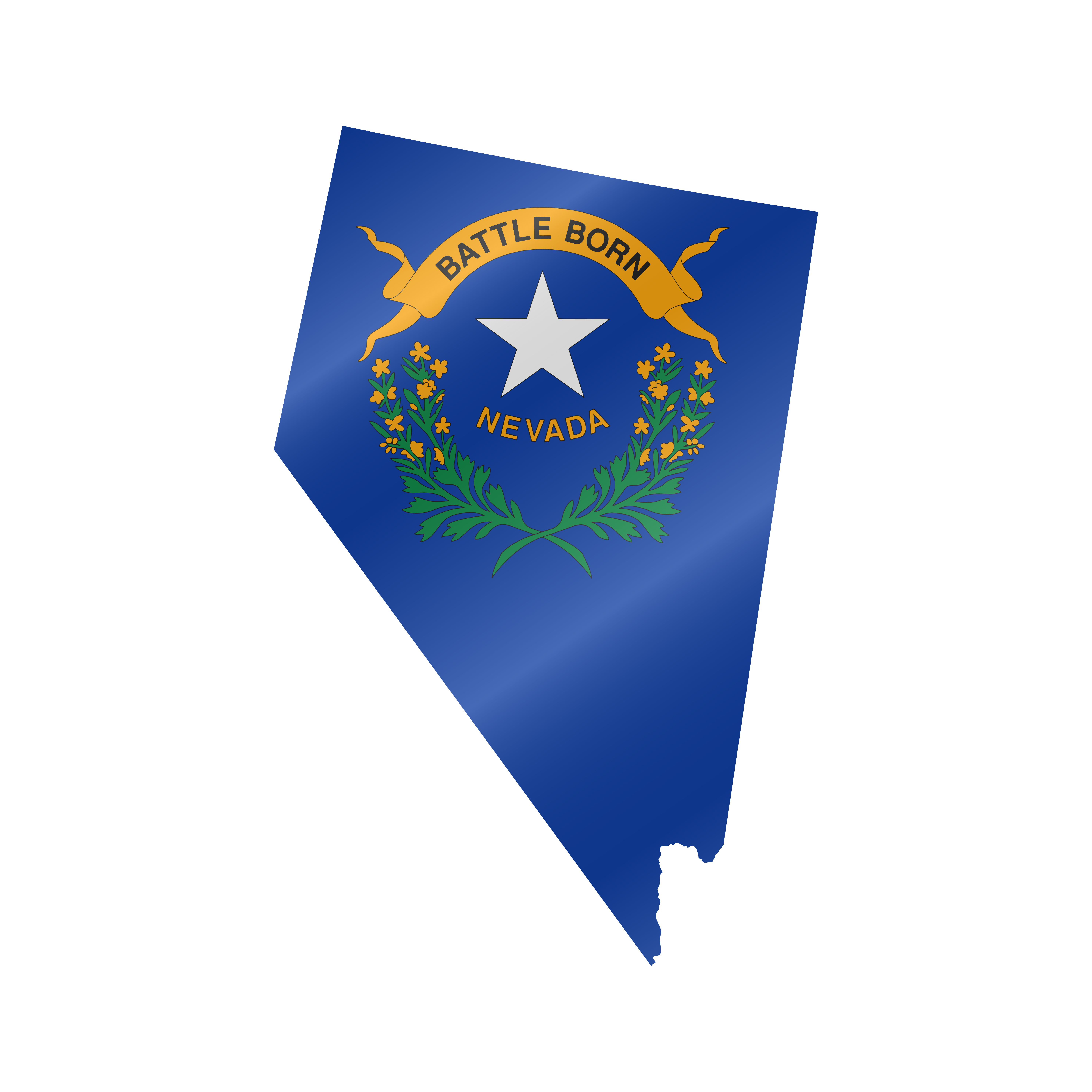 Detailed waving flag map of Nevada. Vector map with masked flag.. Waving flag map of Nevada. Vector illustration