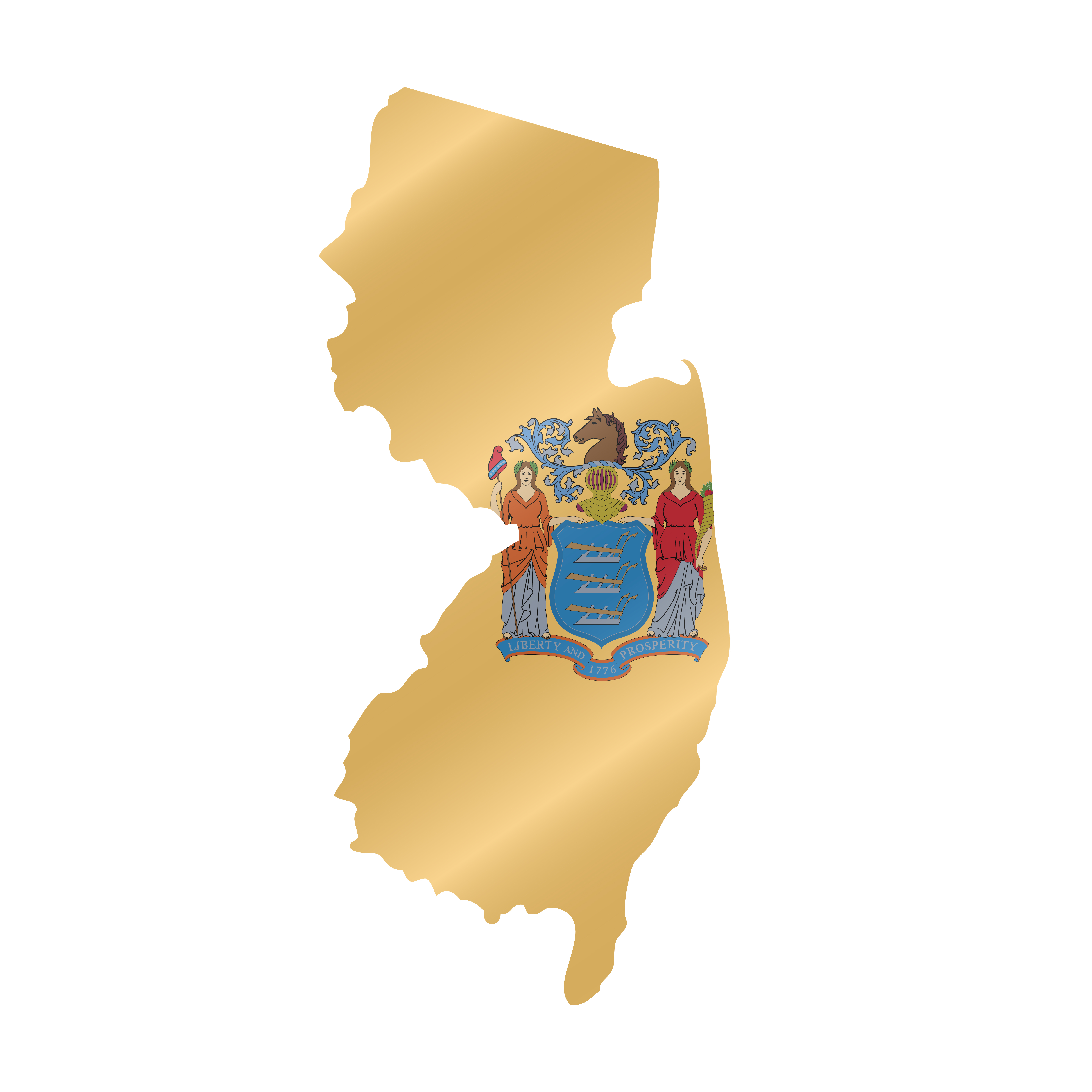 Detailed waving flag map of New Jersey. Vector map with masked flag.. Waving flag map of New Jersey. Vector illustration