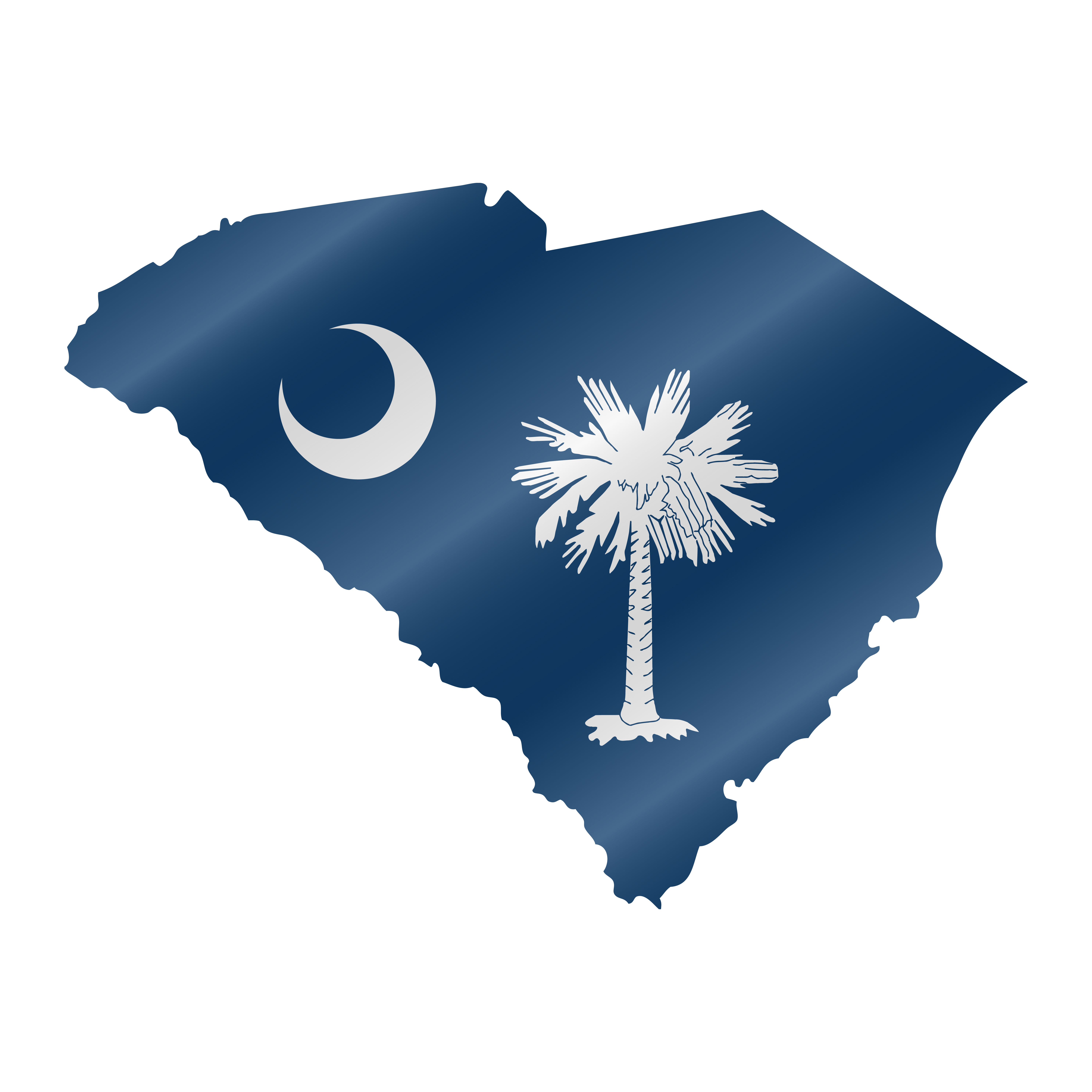 Detailed waving flag map of South Carolina. Vector map with masked flag.. Waving flag map of South Carolina. Vector illustration