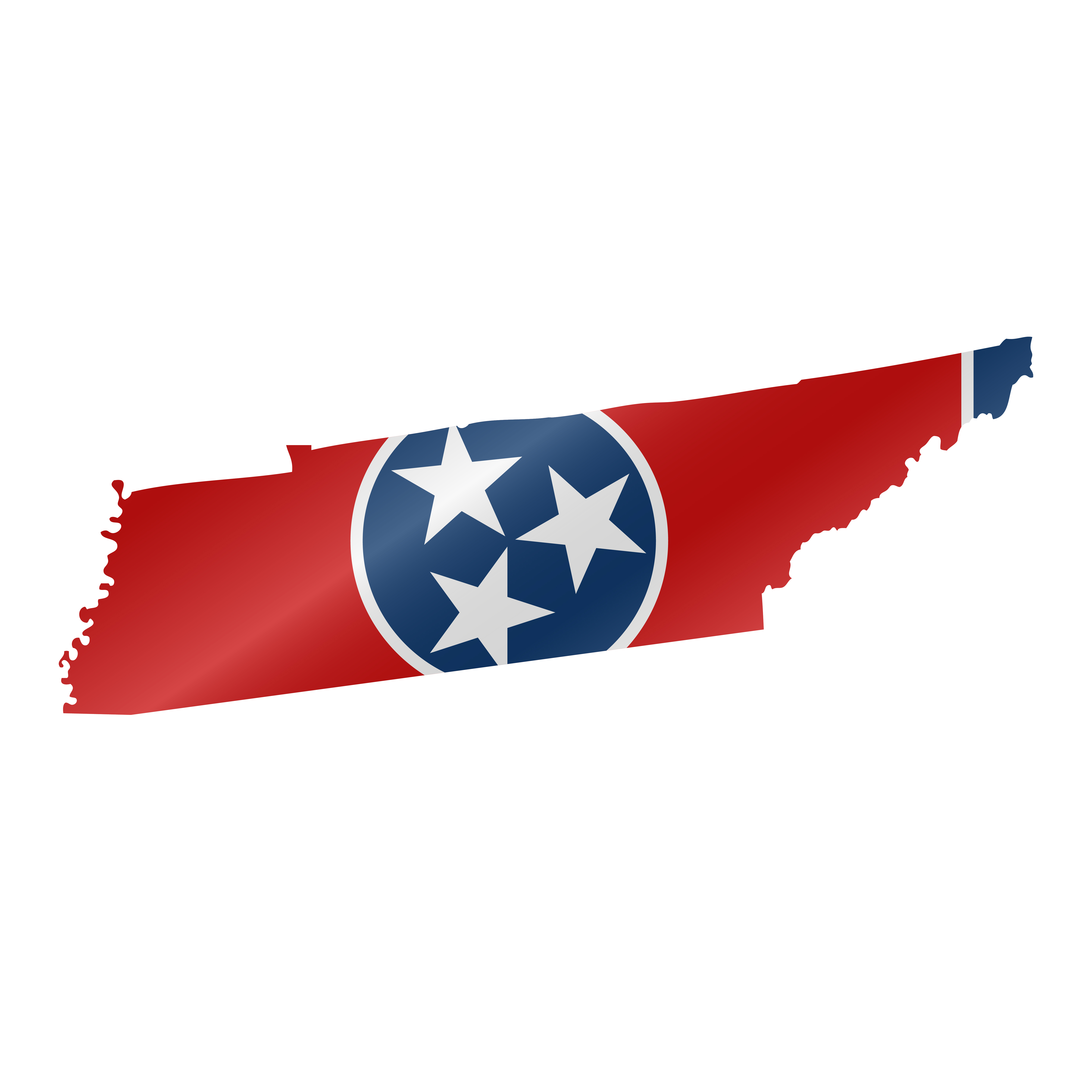 Detailed waving flag map of Tennessee. Vector map with masked flag.. Waving flag map of Tennessee. Vector illustration