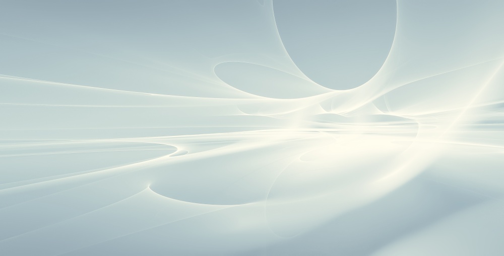 abstract white futuristic background with fractal horizon