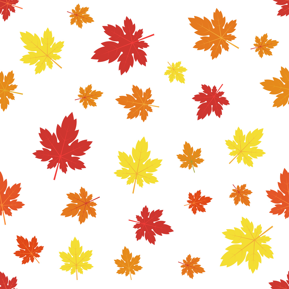 Seamless maple leaves pattern.