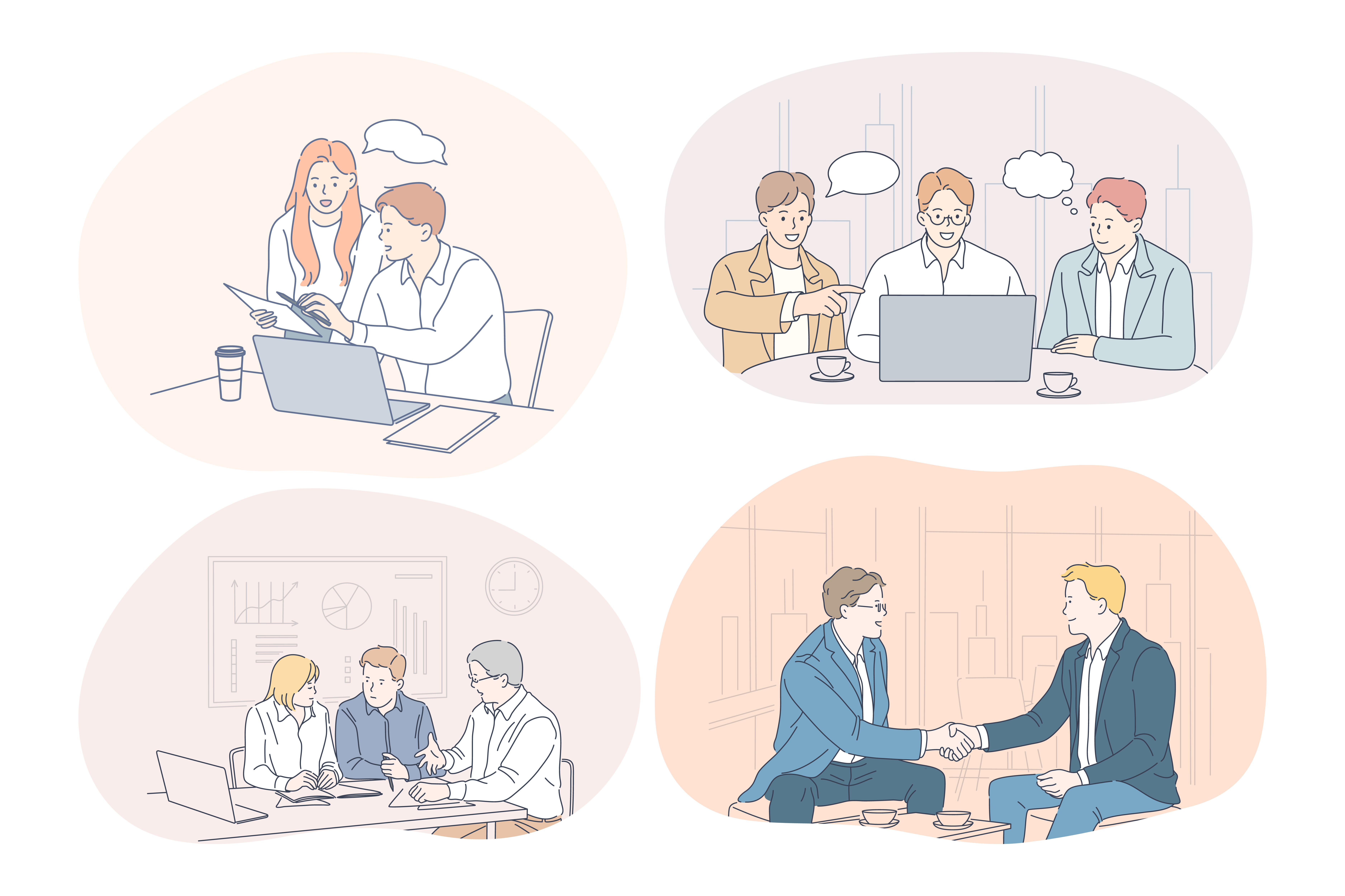 Teamwork, brainstorming, business, negotiations, deal, office, collaboration concept. Business people partners coworkers discussing projects and startups together in office, having brainstorming . Teamwork, brainstorming, business, negotiations, deal, office, collaboration concept