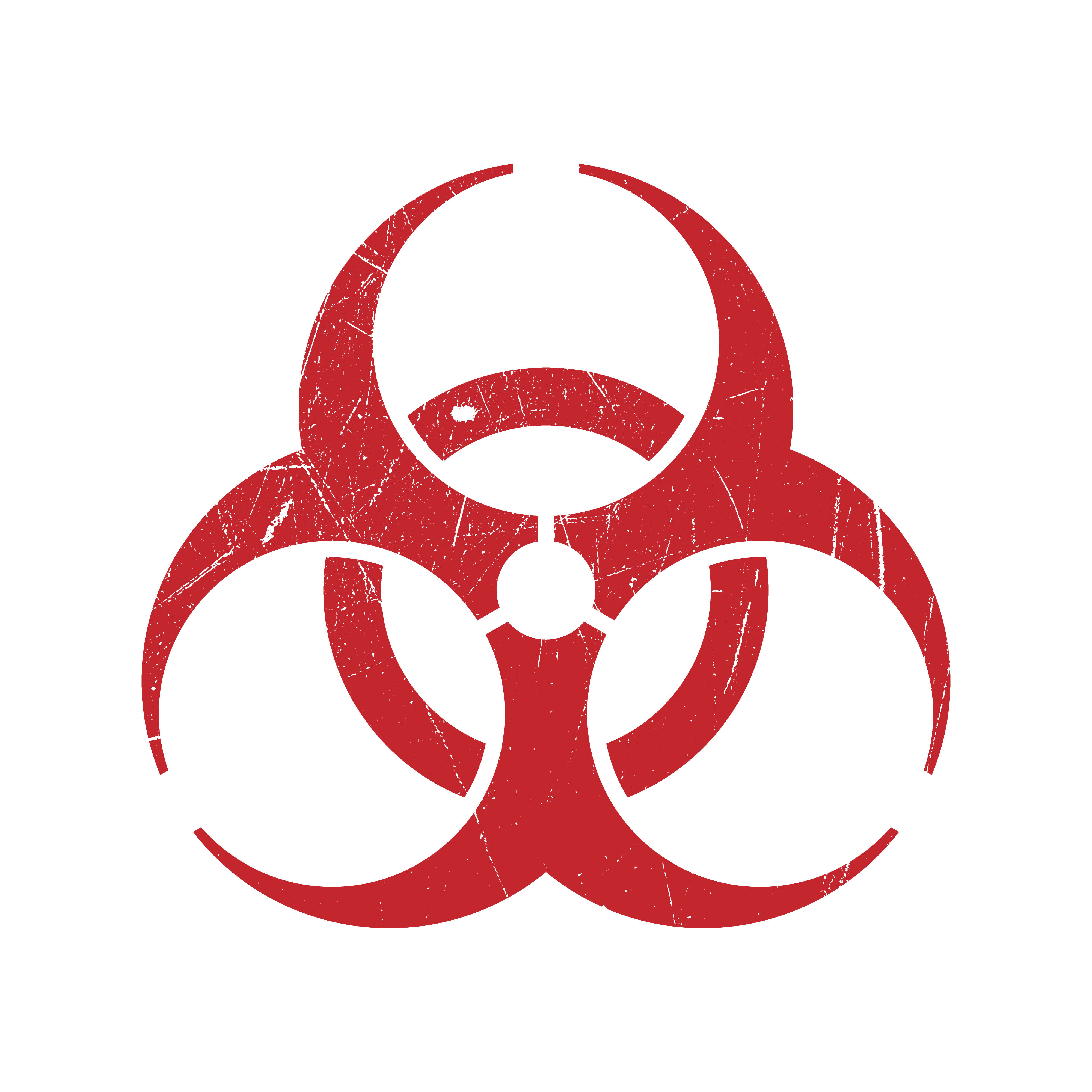 Grunge styled biohazard symbol. Biological warning sign. Grunge styled biohazard symbol. Corona virus vector icon. Template for your design