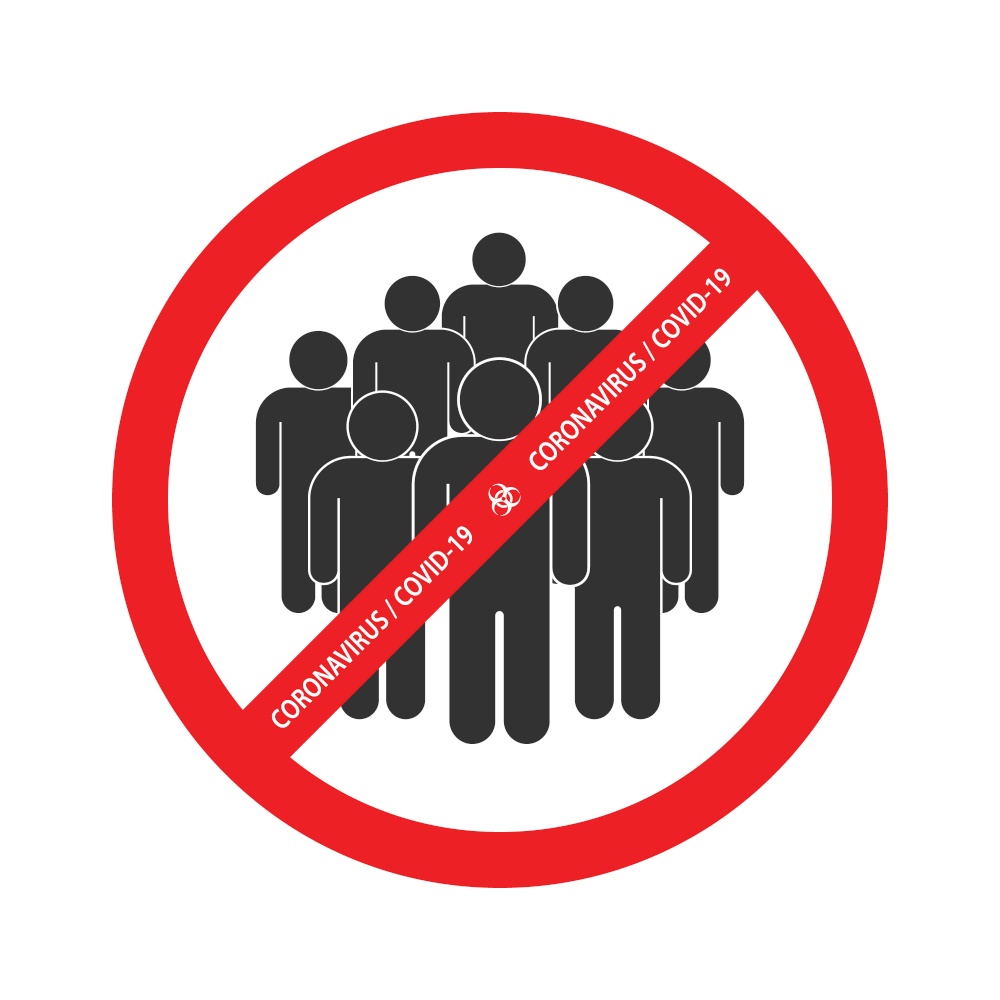 No crowd, Social Distancing sign for quarantine. Stop coronavirus. No crowd, Social Distancing sign for quarantine Corona virus vector icon. Template for your design
