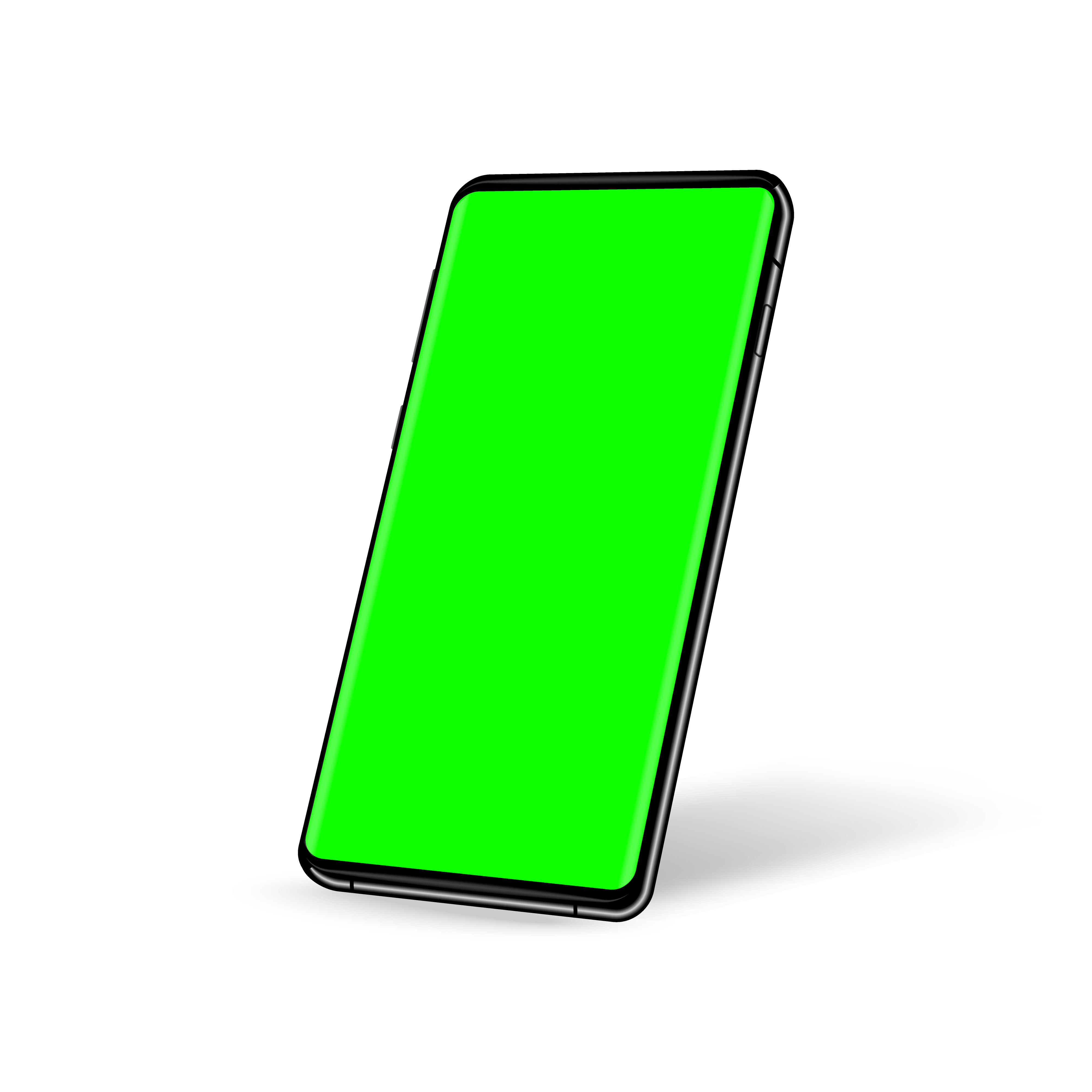 Phone with green screen chroma key background. Vector illustration. Phone with green screen chroma key background. Template for your design