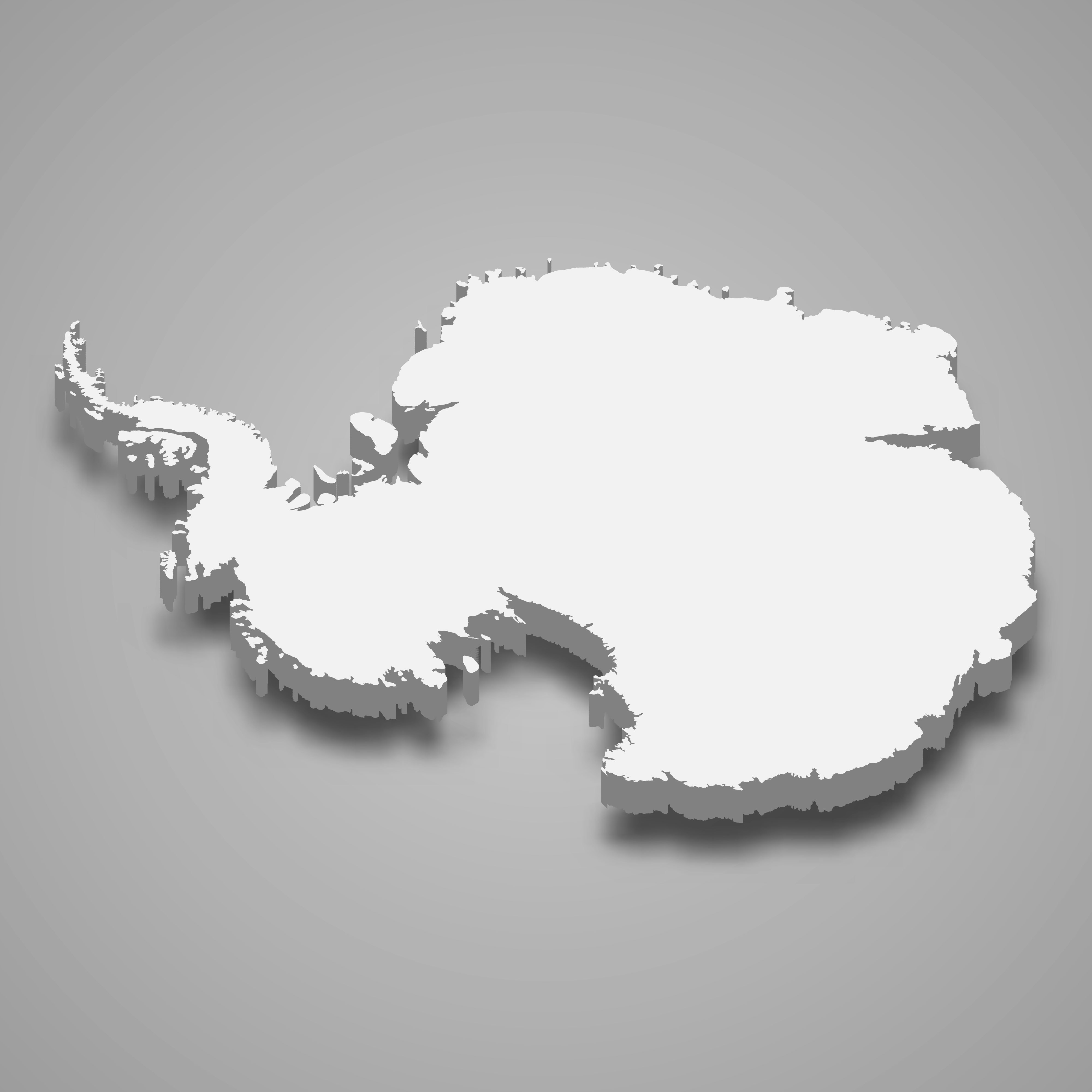 3d map of Antarctica with borders of regions. 3d map with borders Template for your design