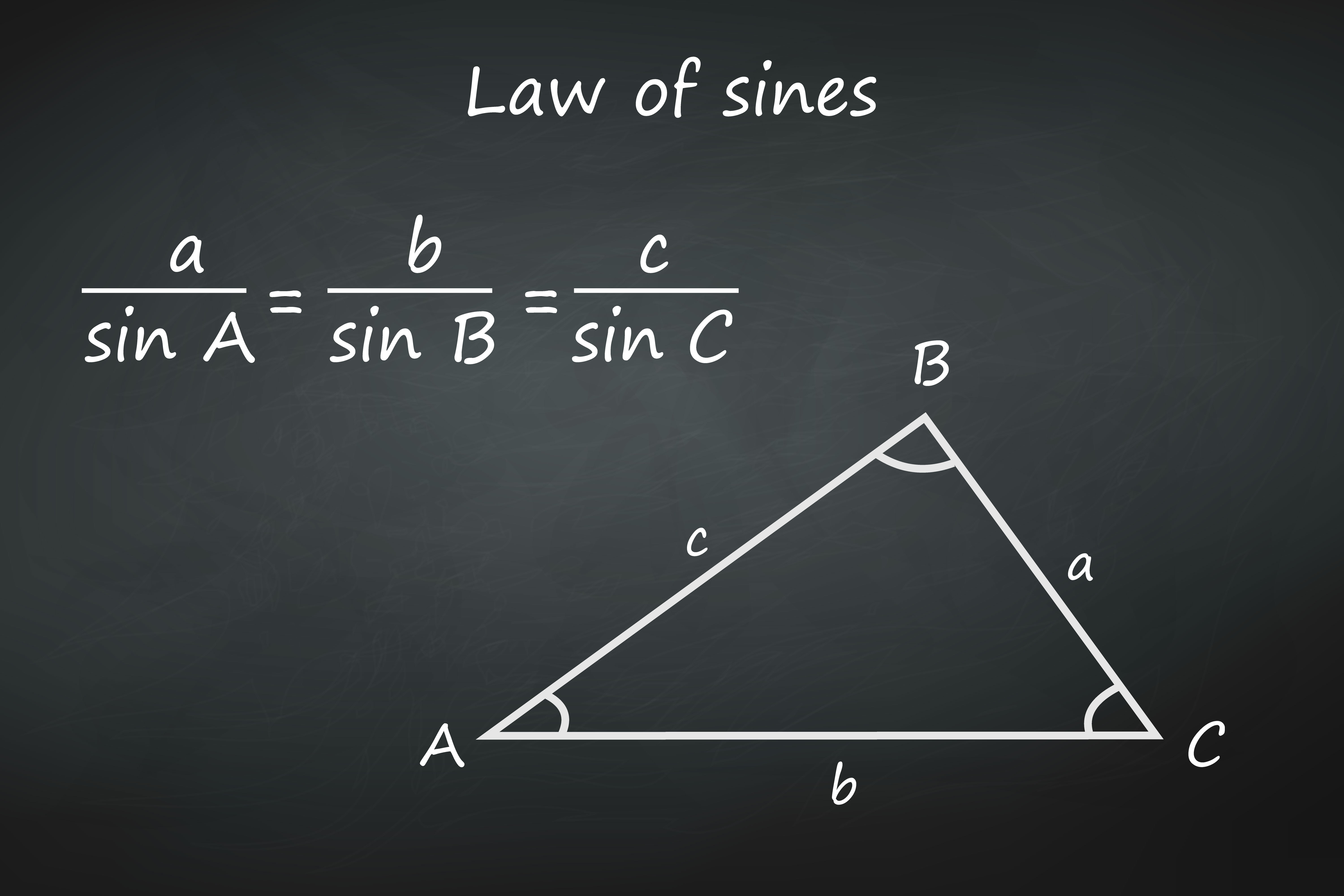 law of sines on chalkboard vector. law of sines on chalkboard Template for your design