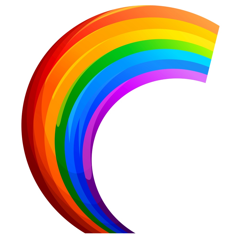 A nice multi-colored rainbow illustrated