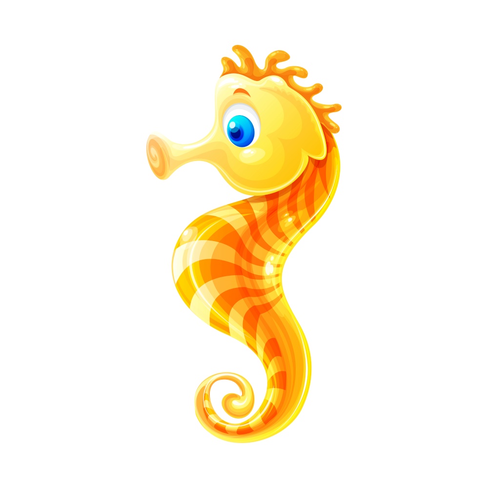 A yellowish and beautiful sea horse