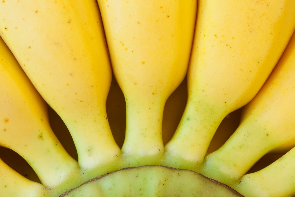 Close-up of at bunch of yellow bananas