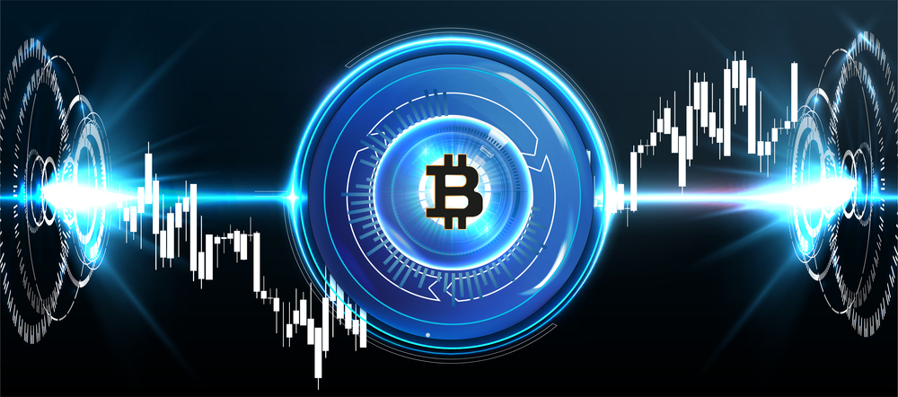 bitcoin Forex stocks, trading and currency exchange. Stock illustration for cryptocurrency.
