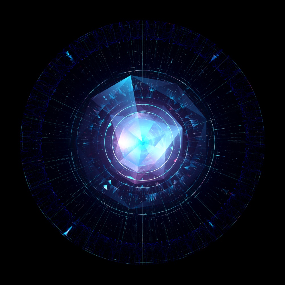 Futuristic Glowing Sci-Fi Element Isolated On Black Background