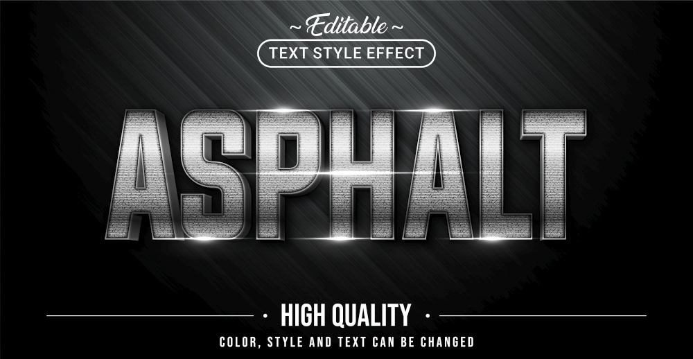 Editable text style effect - Asphalt text style theme. Graphic Design Element.