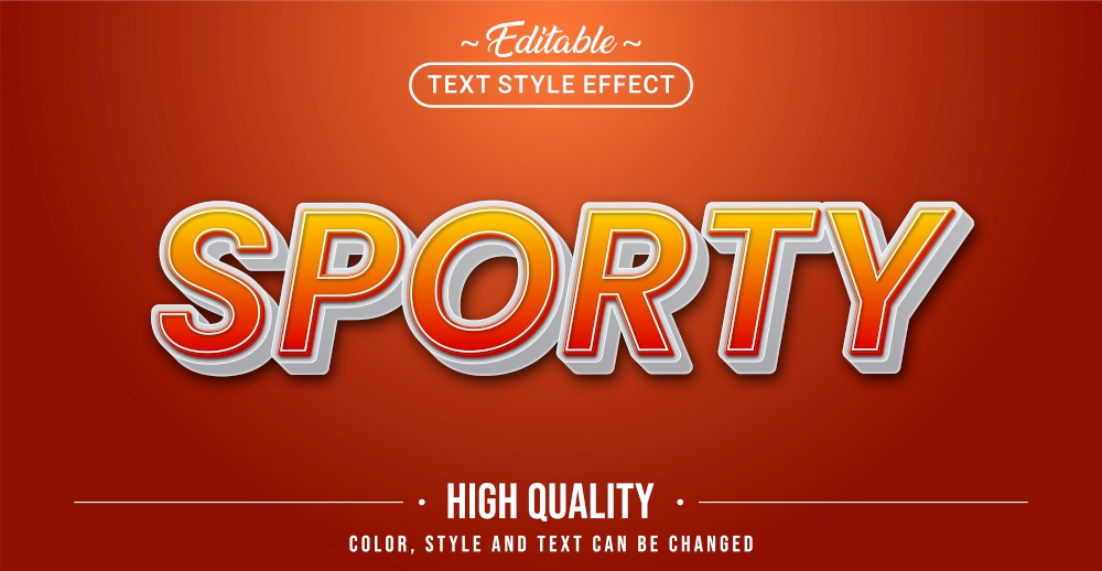 Editable text style effect - Sporty text style theme. Graphic Design Element.