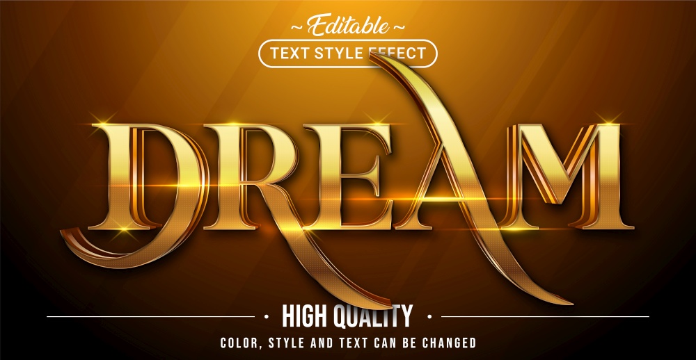 Editable text style effect - Dream text style theme. Graphic Design Element.
