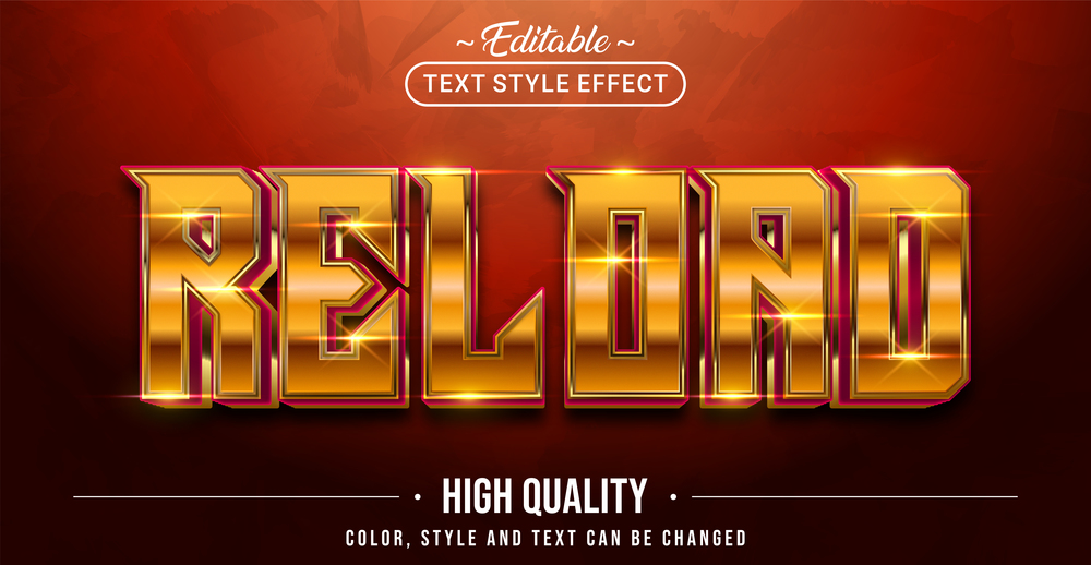 Editable text style effect - Reload text style theme. Graphic Design Element.