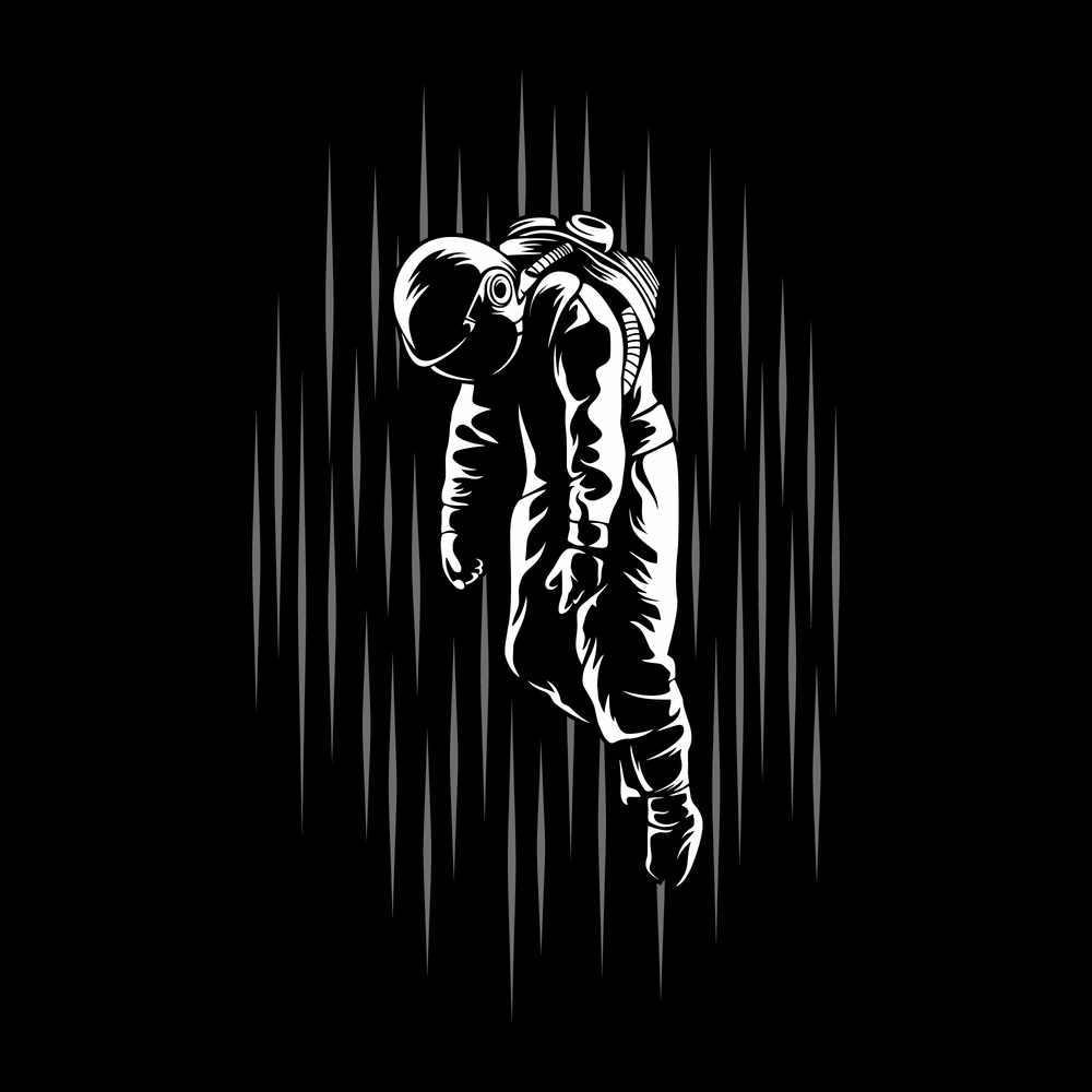Astronaut in lost illustration vector