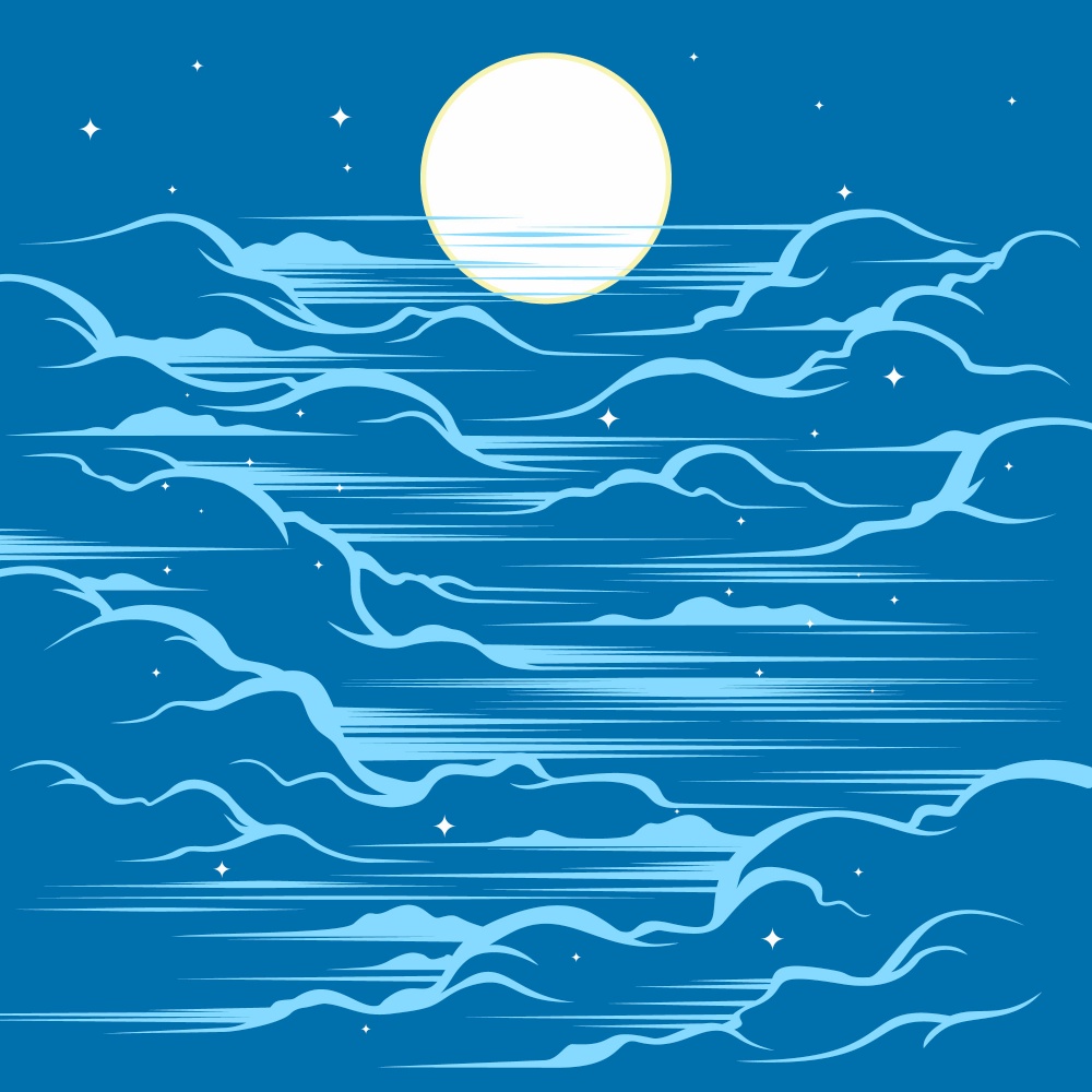 Beautiful night illustration vector