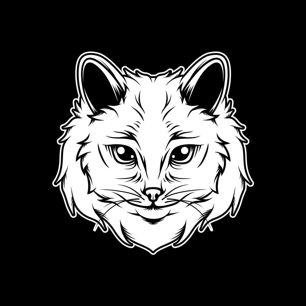 Cat head illustration vector